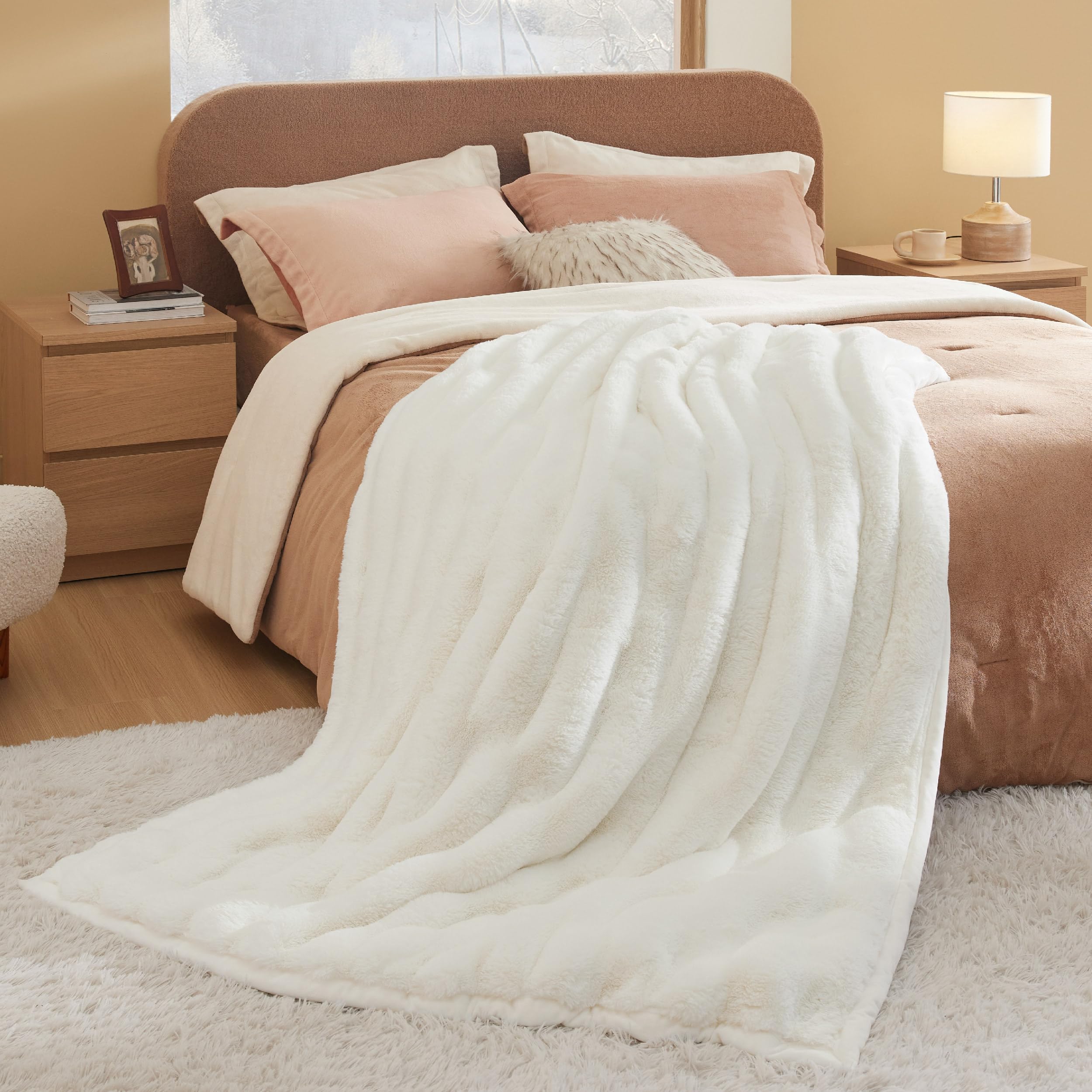 Foto 6 | Manta Bedsure De Piel Sintética Suave Y Esponjosa, 50 X 70 Cm, Color Blanco - Venta Internacional.