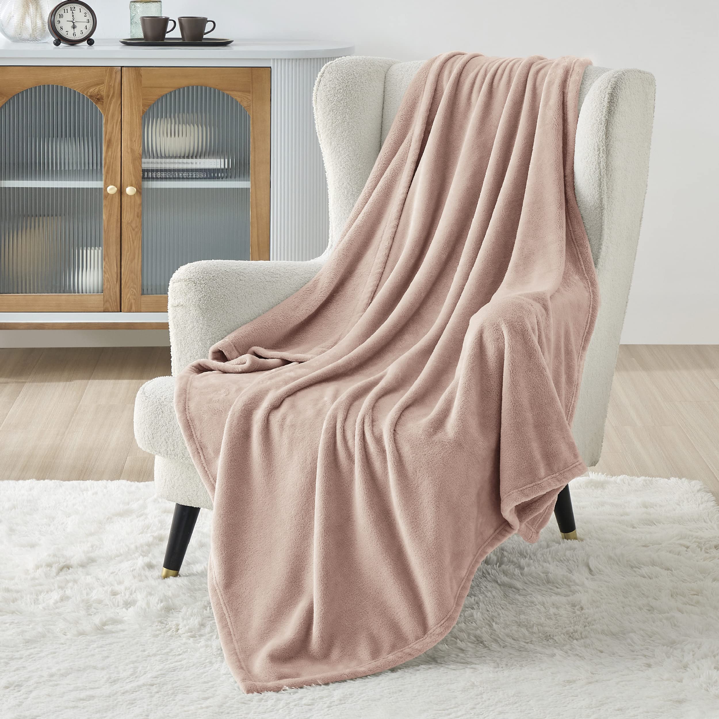 Manta Polar Bedsure Twin Dusty Pink Para Sofá, Sofá O Cama - Venta Internacional.