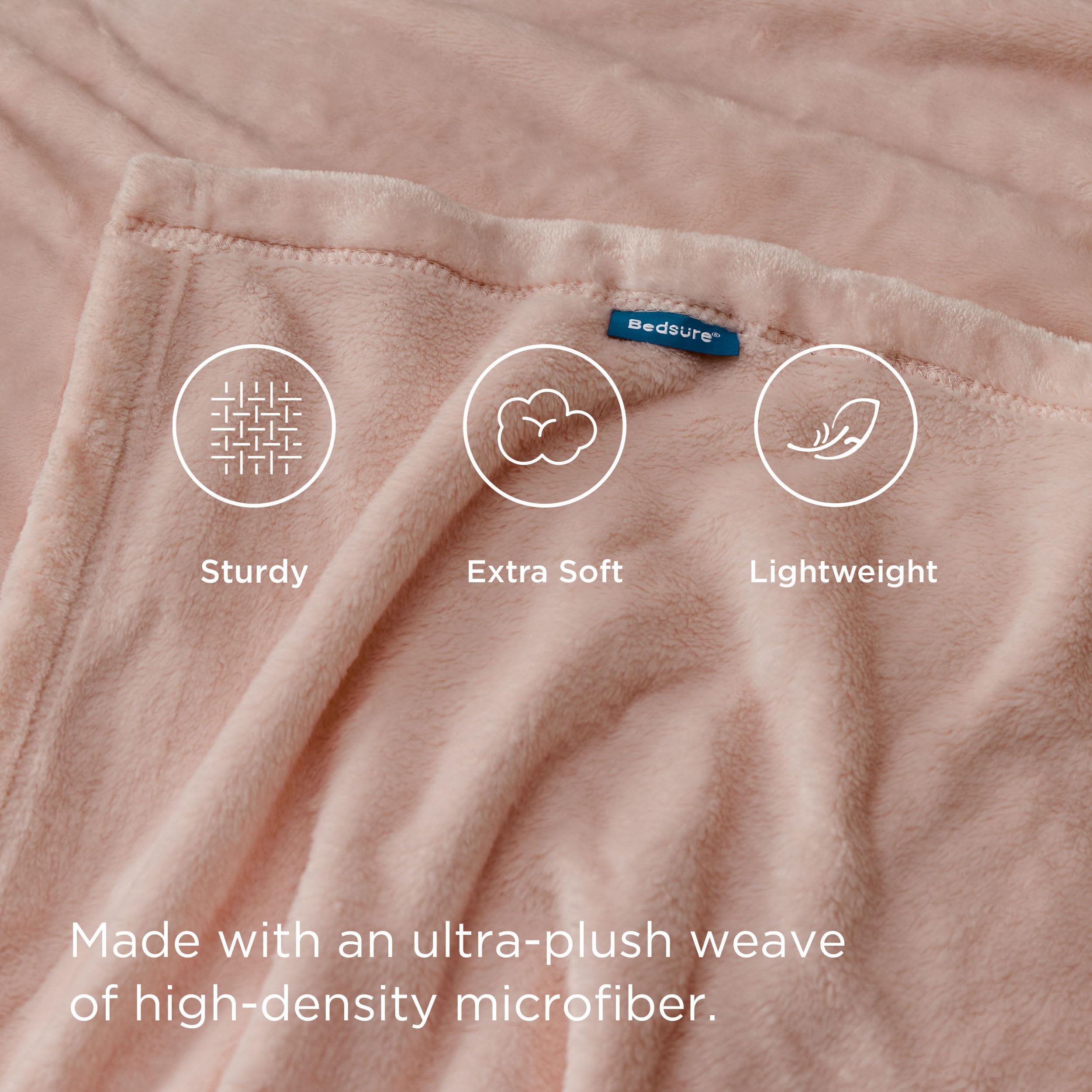 Foto 3 | Manta Polar Bedsure Twin Dusty Pink Para Sofá, Sofá O Cama - Venta Internacional.