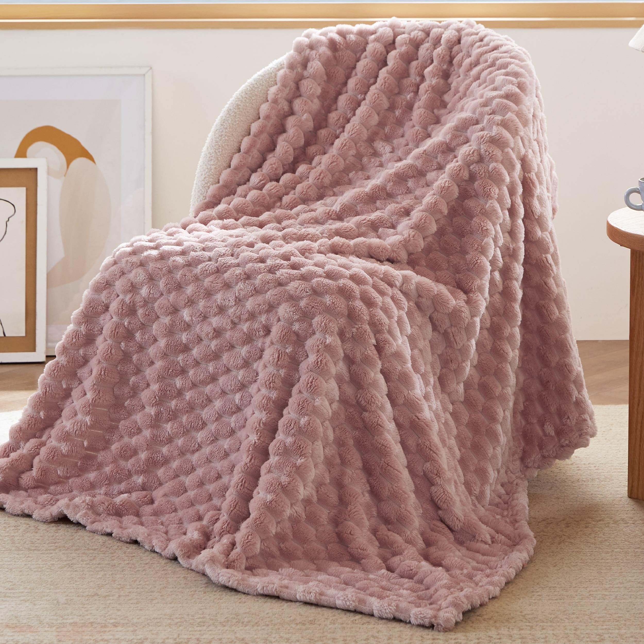 Foto 3 pulgar | Manta Bedsure Cozy, Color Rosa, 100% Microfibra, 130 X 150 Cm - Venta Internacional.
