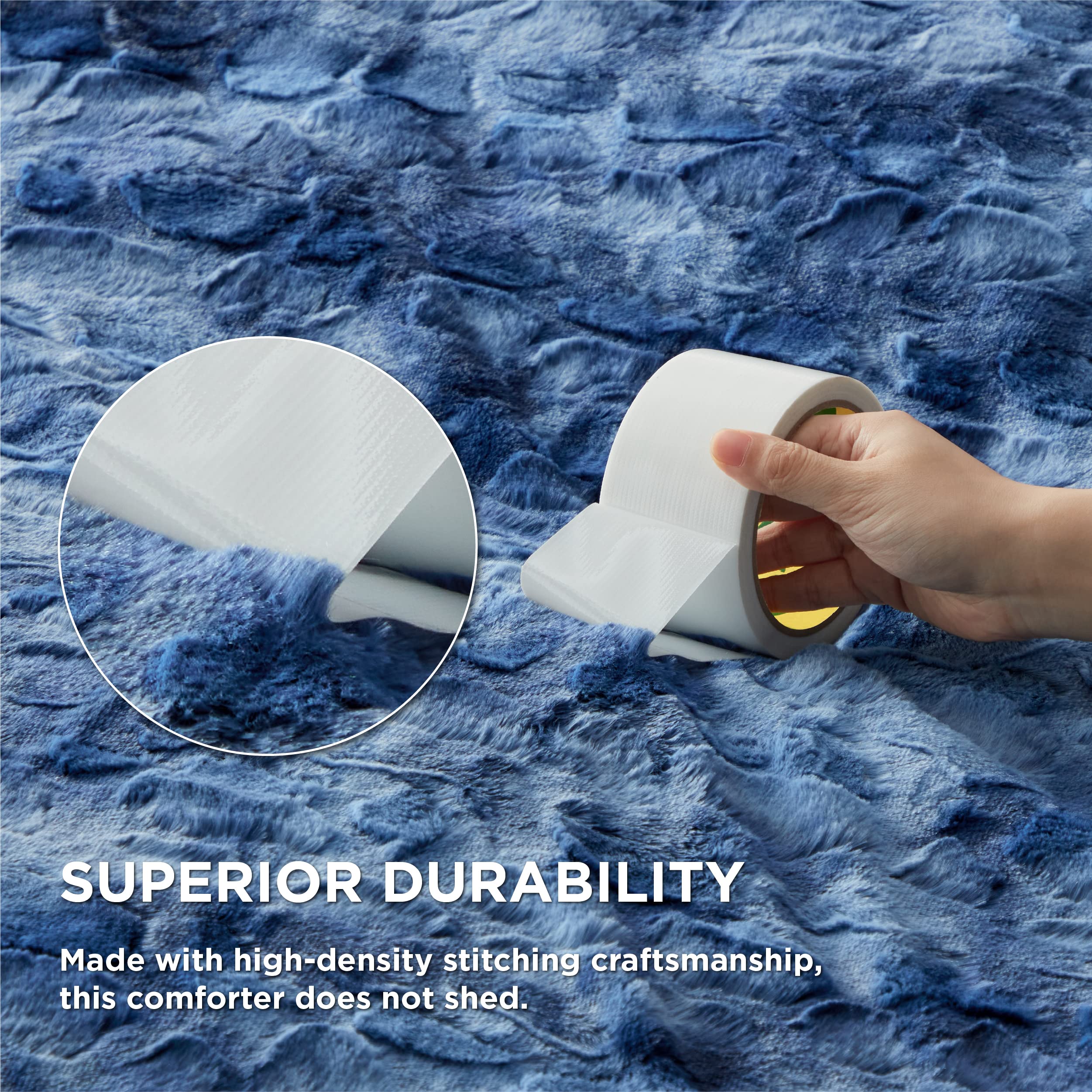 Foto 5 | Manta Bedsure Sherpa De Piel Sintética Índigo 127 X 152 Cm - Venta Internacional.