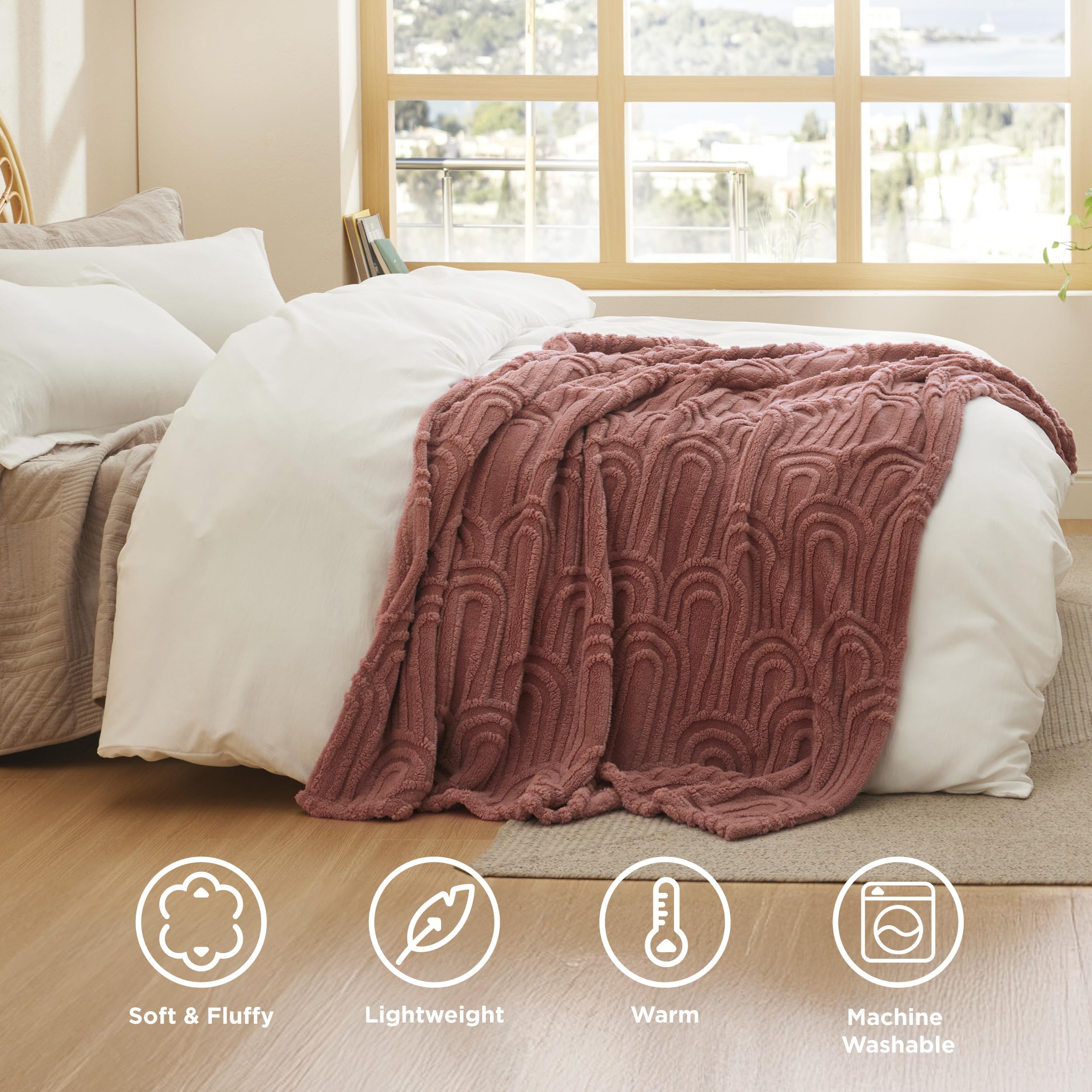 Foto 5 pulgar | Manta Polar Para Cama, Tamaño Queen, Color Rosa Empolvado, 230 X 230 Cm - Venta Internacional.