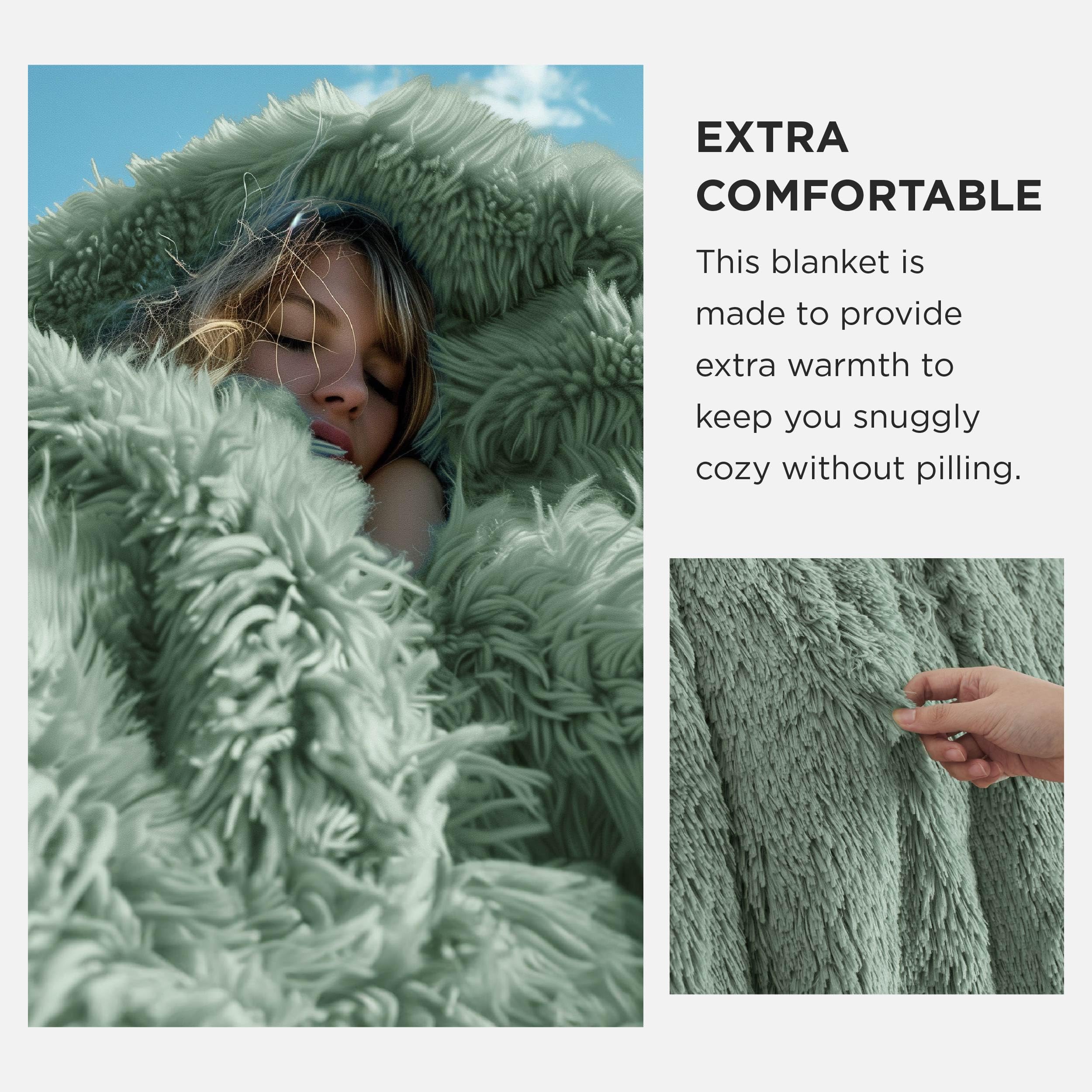 Foto 4 | Manta De Cama, Mullida, De Forro Polar Verde Salvia, 150 X 200 Cm - Venta Internacional.