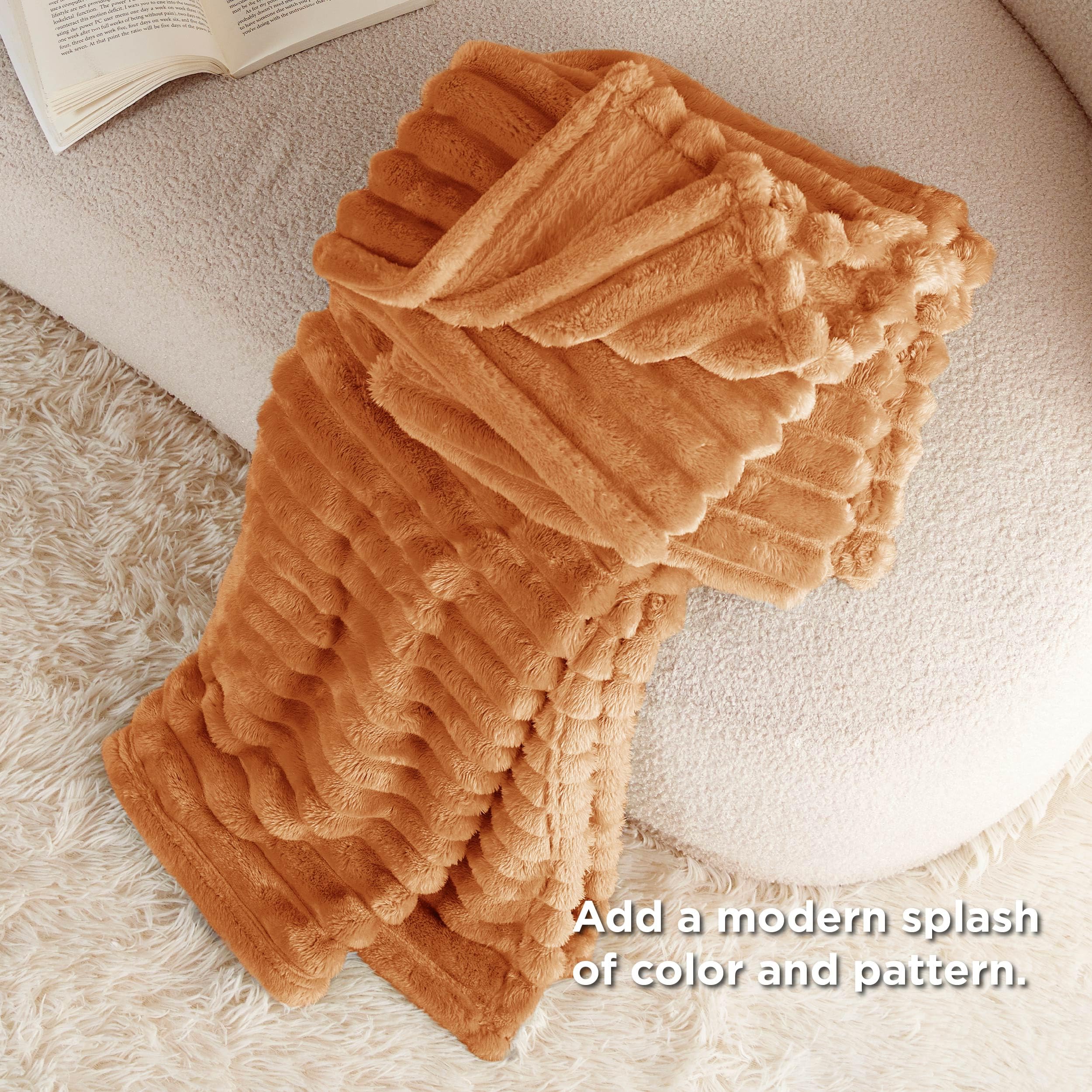 Foto 6 pulgar | Manta Bedsure Twin Gentlesoft, Forro Polar De Franela, Color Naranja, 150 X 200 Cm - Venta Internacional.