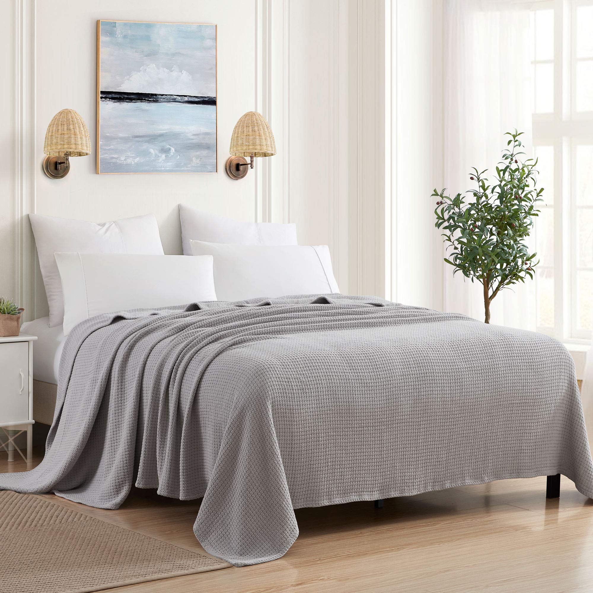 Manta De Algodón Fino De La Colección Sweet Home King Silver - Venta Internacional.