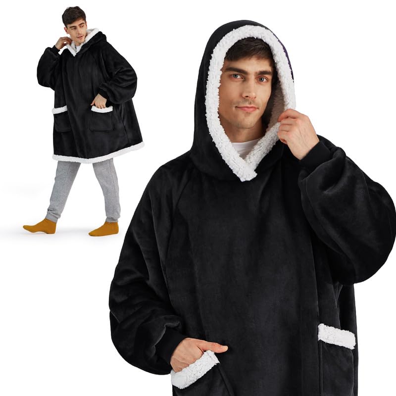 Foto 3 pulgar | Sudadera Con Capucha Para Adultos Y Niños, Forro Sherpa, Color Negro - Venta Internacional.
