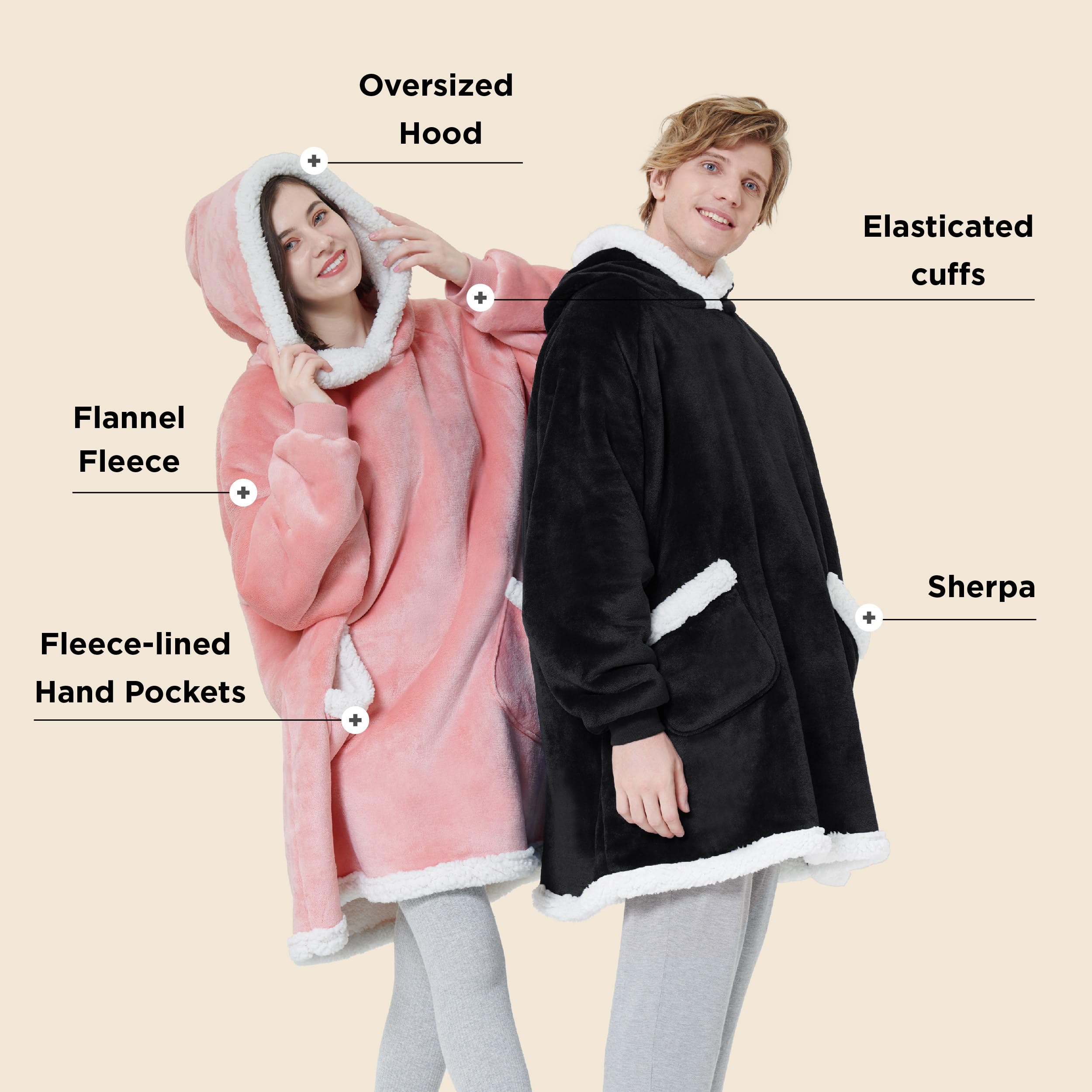 Foto 4 pulgar | Sudadera Con Capucha Para Adultos Y Niños, Forro Sherpa, Color Negro - Venta Internacional.