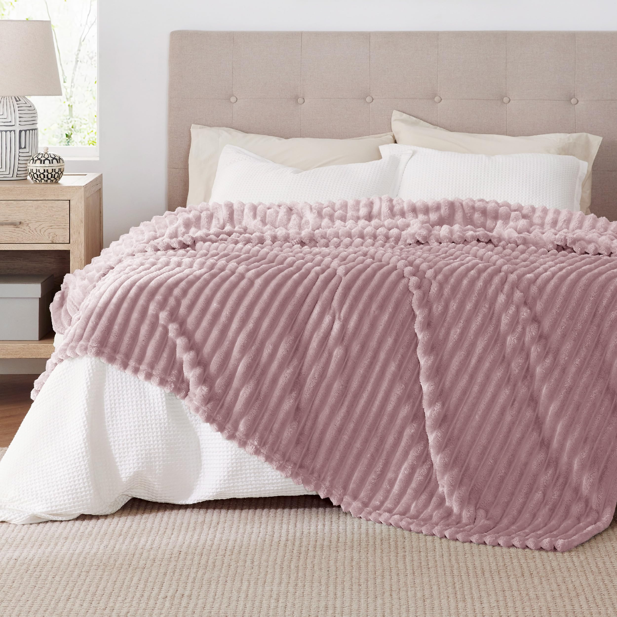 Foto 3 pulgar | Manta Bedsure De Forro Polar Rosa Para Sofá, 274 X 229 Cm - Venta Internacional.