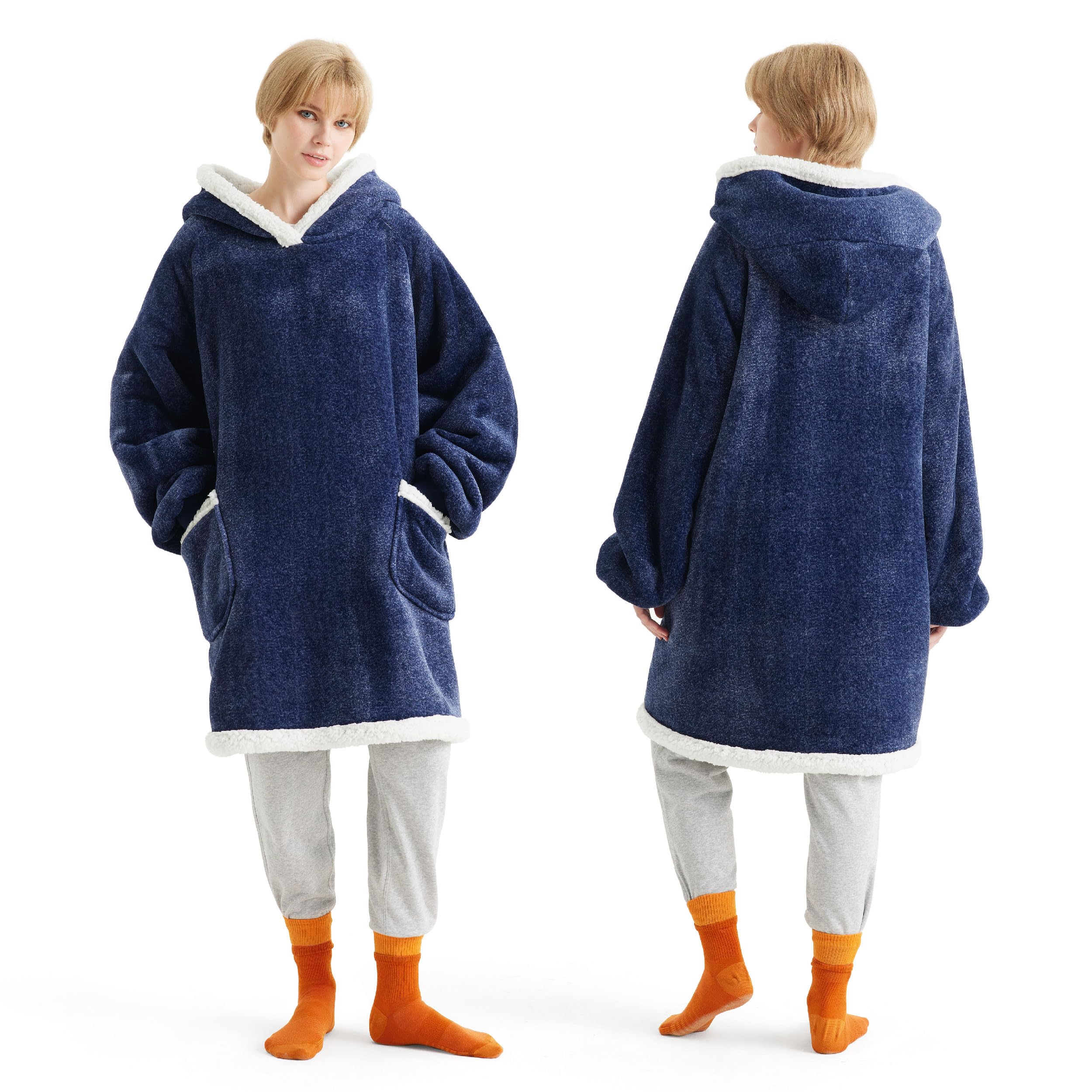 Foto 1 | Colcha con Capucha para Adultos y Niños Sherpa Azul Océano - Venta Internacional