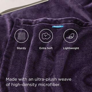 Foto 3 | Manta De Cama, Forro Polar, Tamaño Queen, Color Morado, 230 X 230 Cm, Microfibra - Venta Internacional.