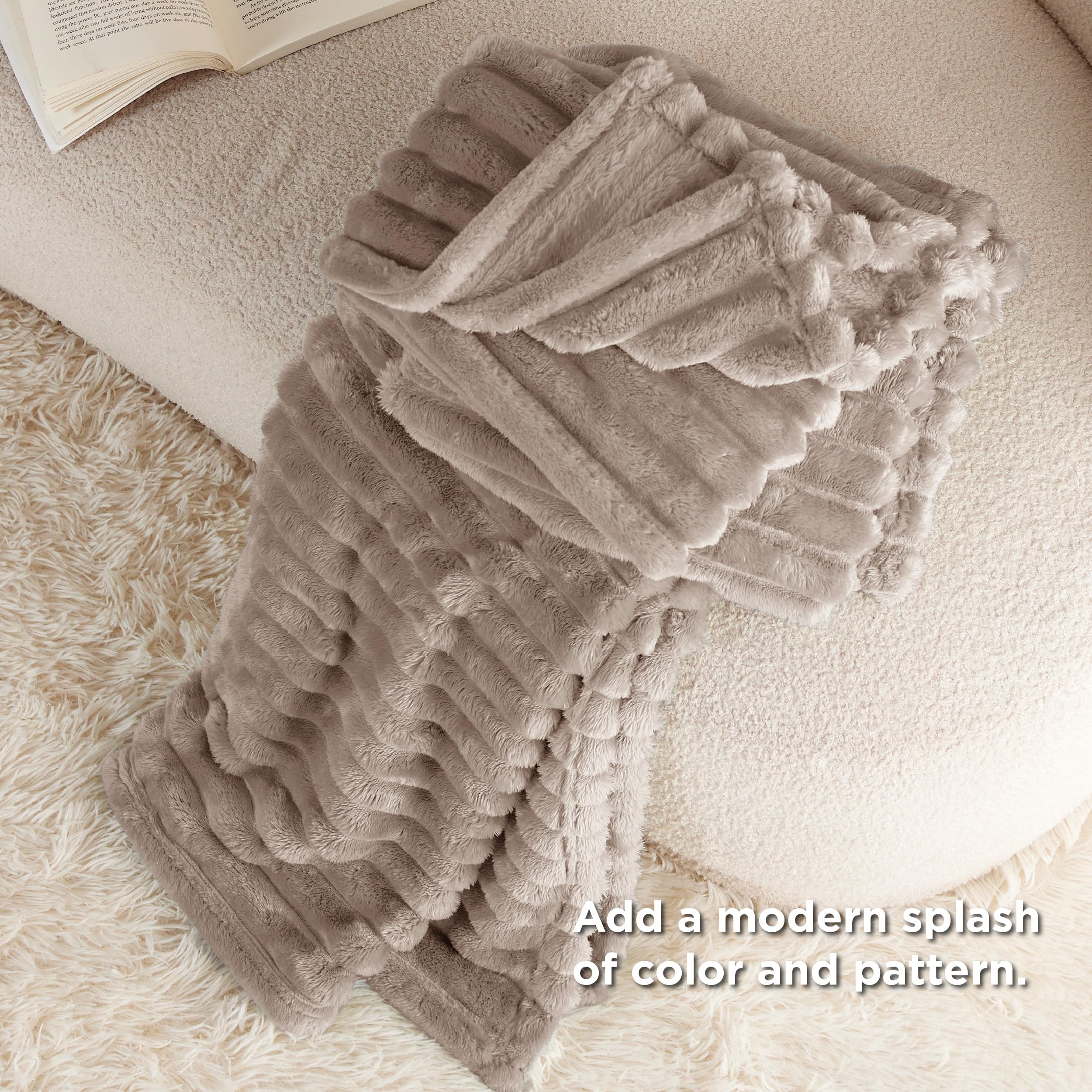 Foto 5 pulgar | Manta Bedsure, Forro Polar, Color Moca, Merengue, Para Sofá, 130 X 150 Cm - Venta Internacional.