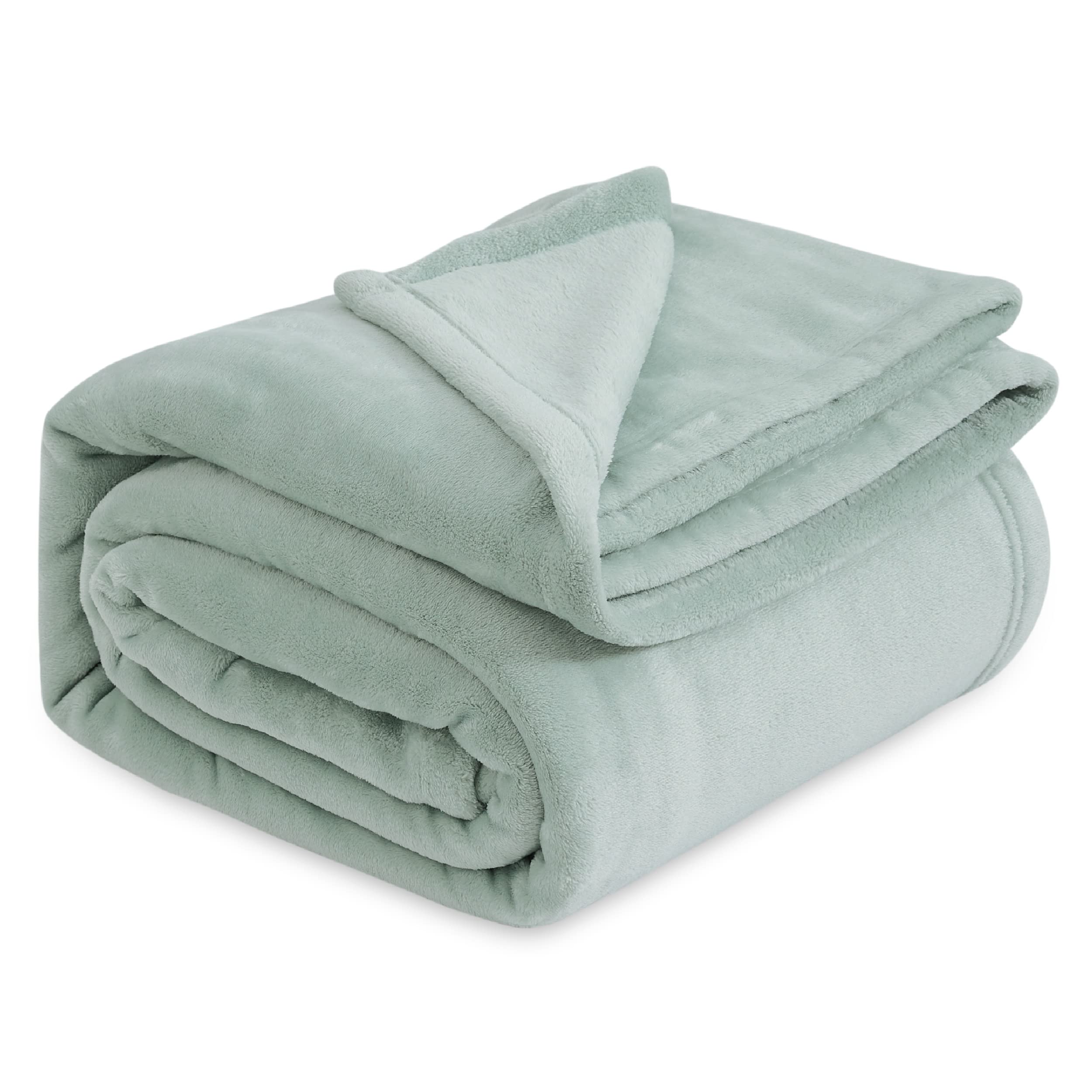 Manta Polar Para Cama, Color Verde Salvia, Tamaño Queen, 280 G/m² - Venta Internacional.