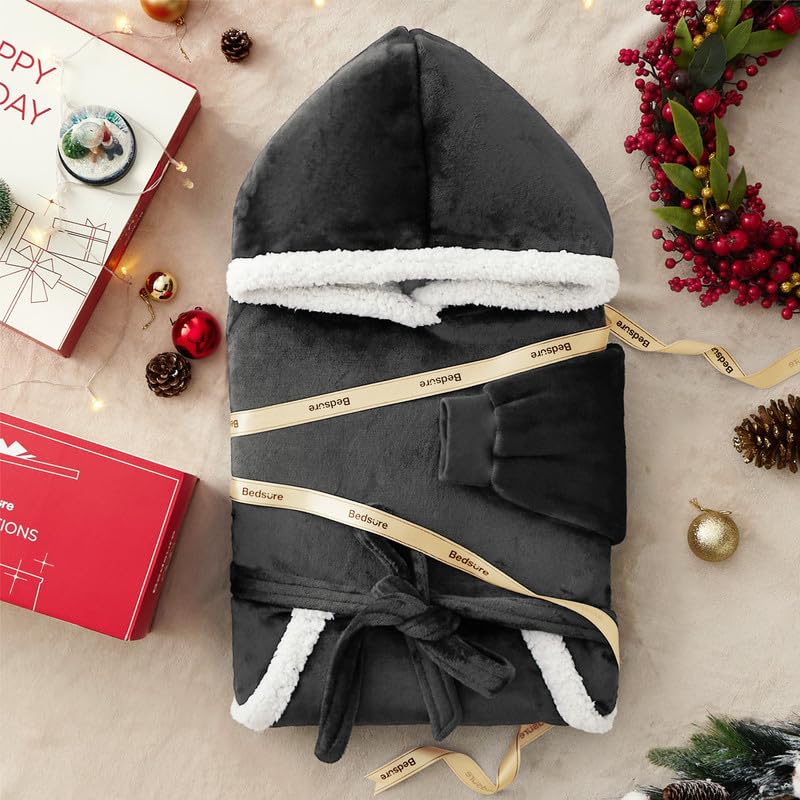 Foto 2 | Manta Portátil Con Capucha Bedsure Sherpa Para Mujeres Y Hombres - Venta Internacional.