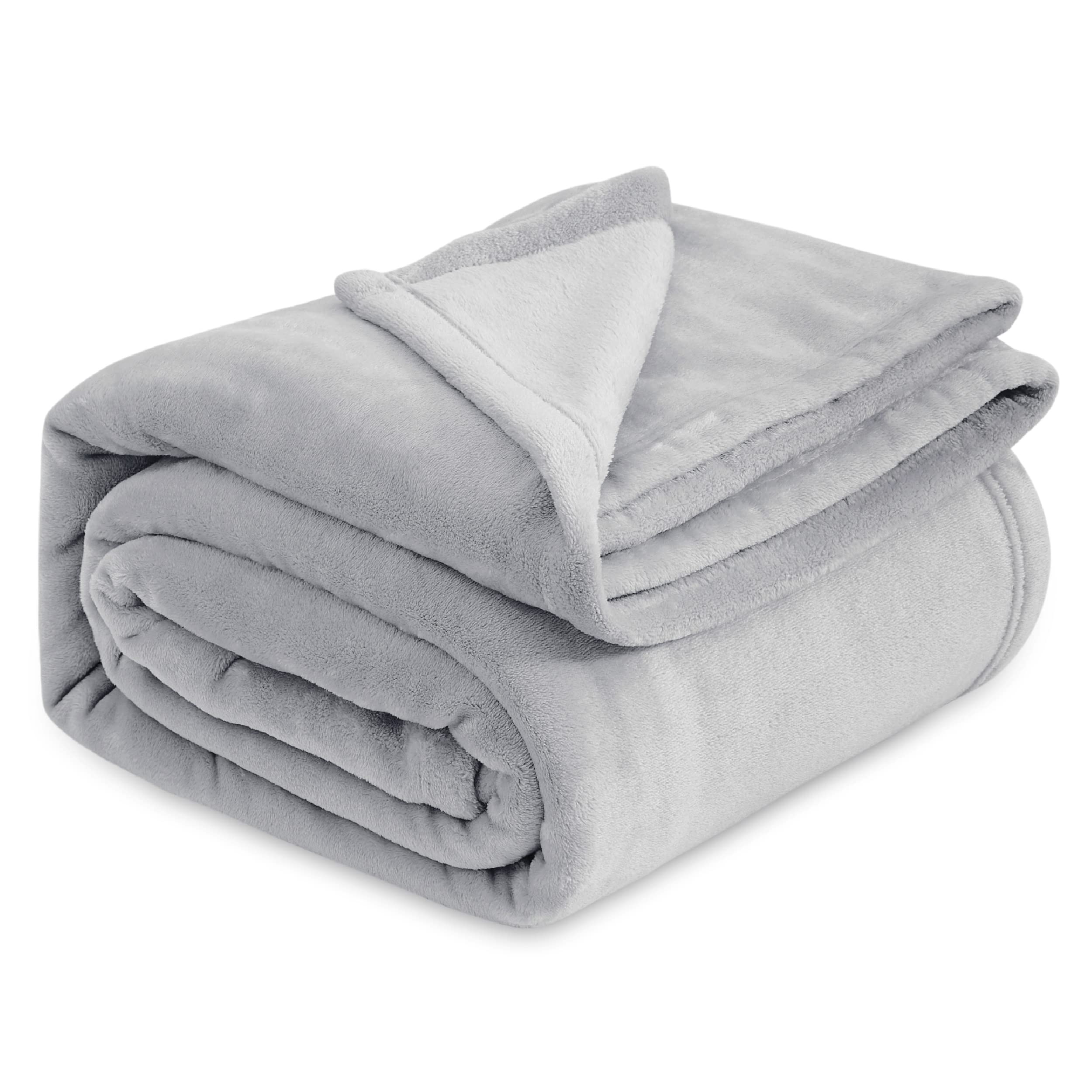 Manta De Forro Polar Tamaño King, Color Gris Claro, 274 X 229 Cm - Venta Internacional.