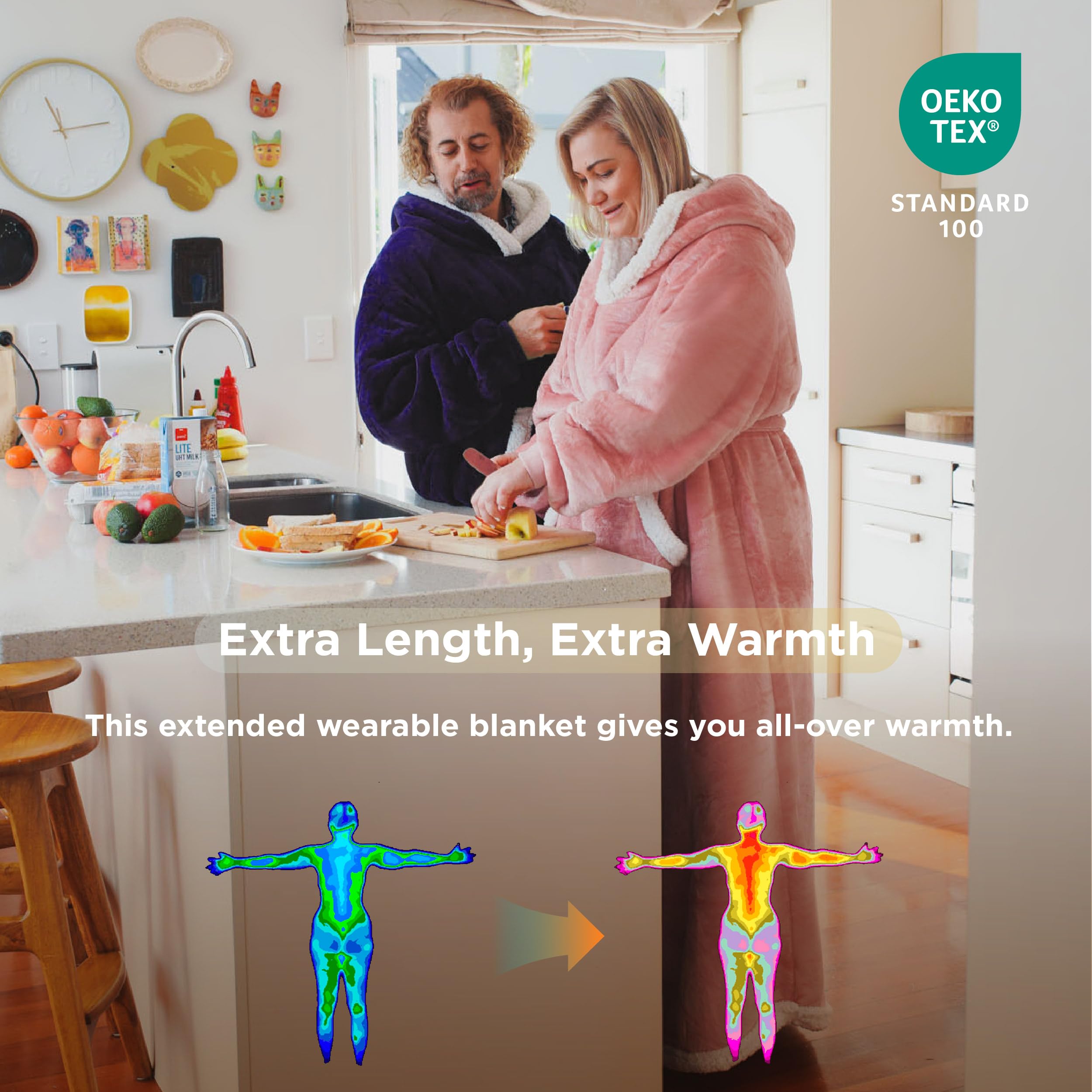 Foto 5 pulgar | Manta Portátil Con Capucha Bedsure Long Sherpa Para Mujer, Color Rosa - Venta Internacional.