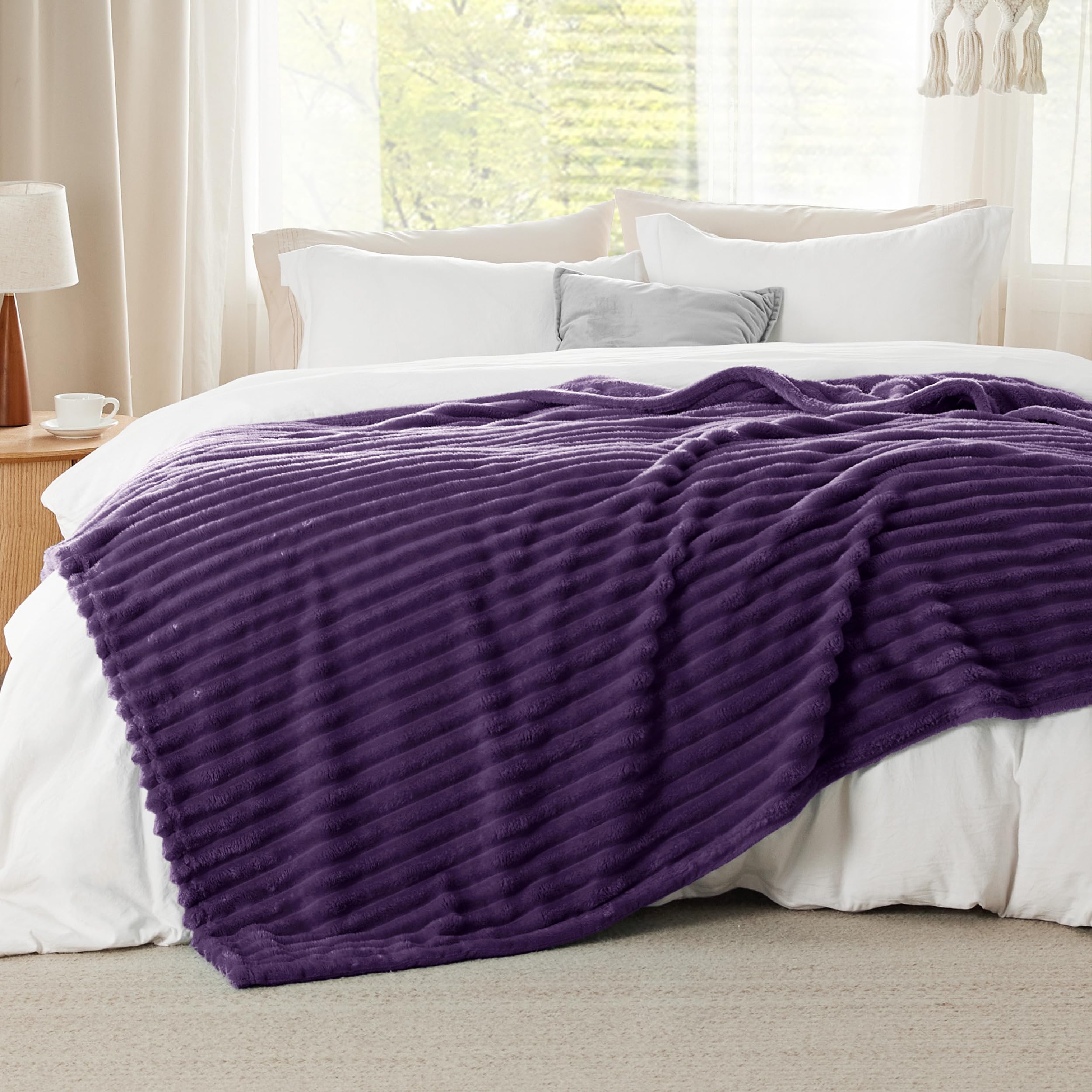 Foto 3 pulgar | Manta Bedsure De Forro Polar Morado Para Sofá, 230 X 230 Cm - Venta Internacional.
