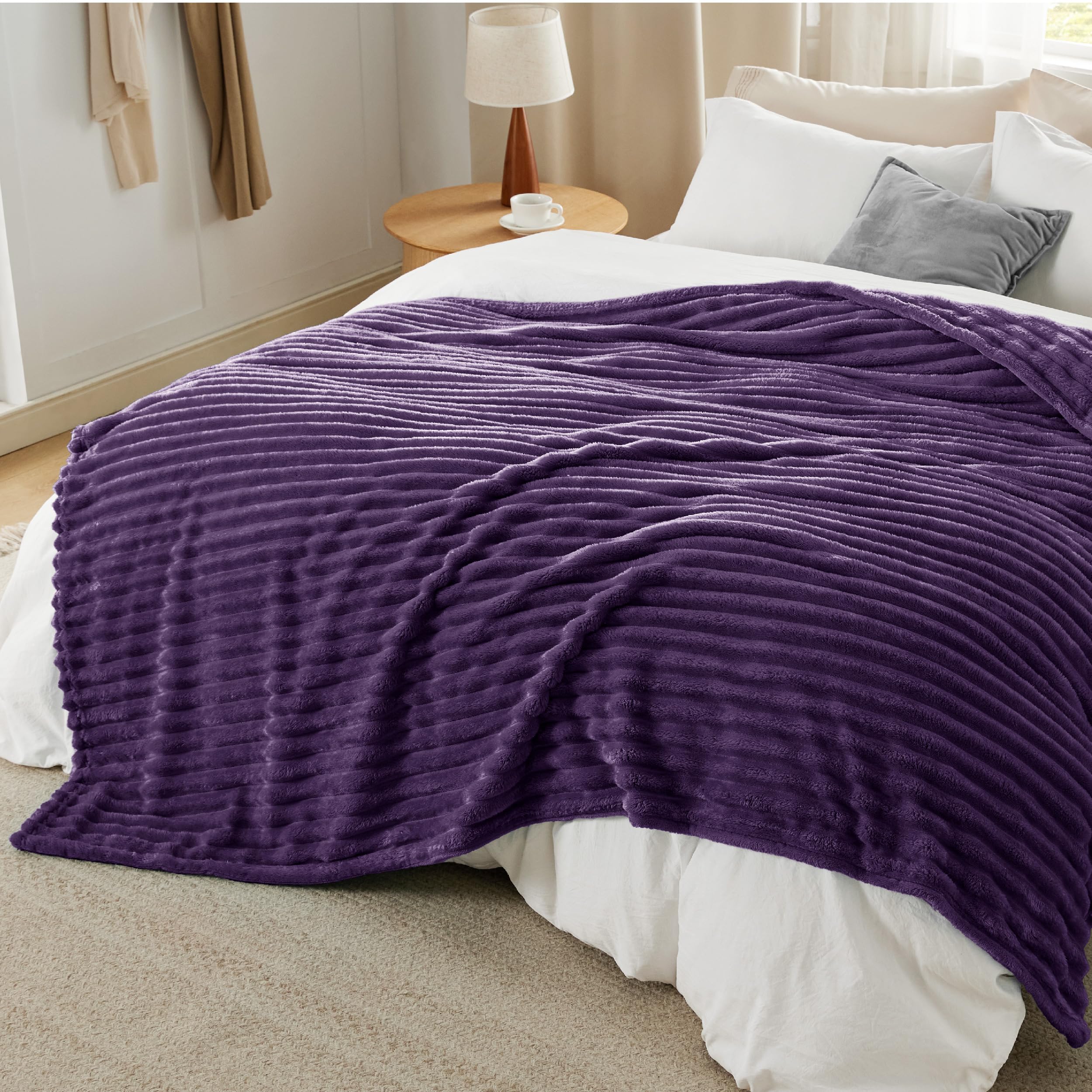 Foto 7 pulgar | Manta Bedsure De Forro Polar Morado Para Sofá, 230 X 230 Cm - Venta Internacional.