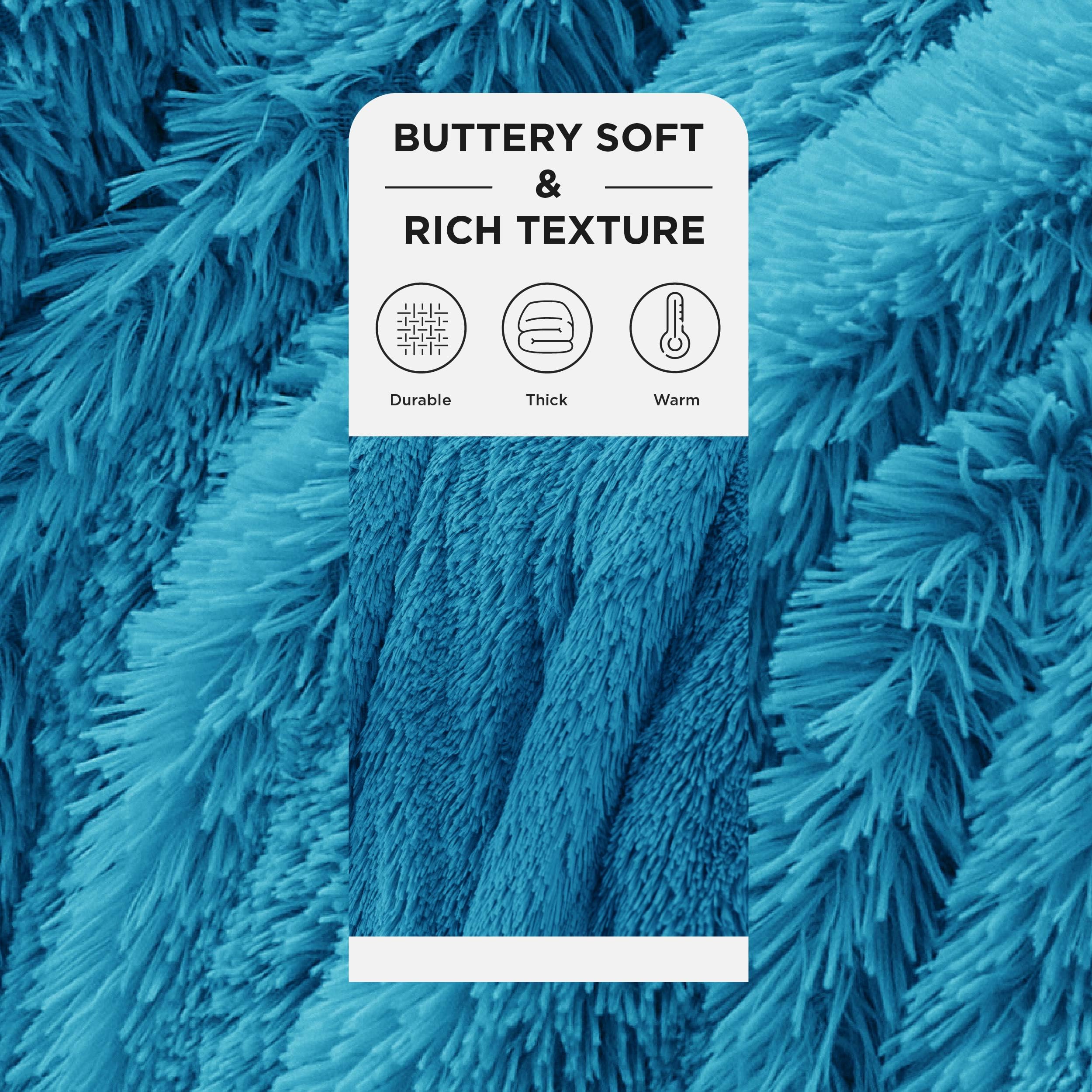 Foto 4 pulgar | Manta Para Cama, Mullida, Azul Brillante, Piel Sintética, 50 X 60 Cm - Venta Internacional.