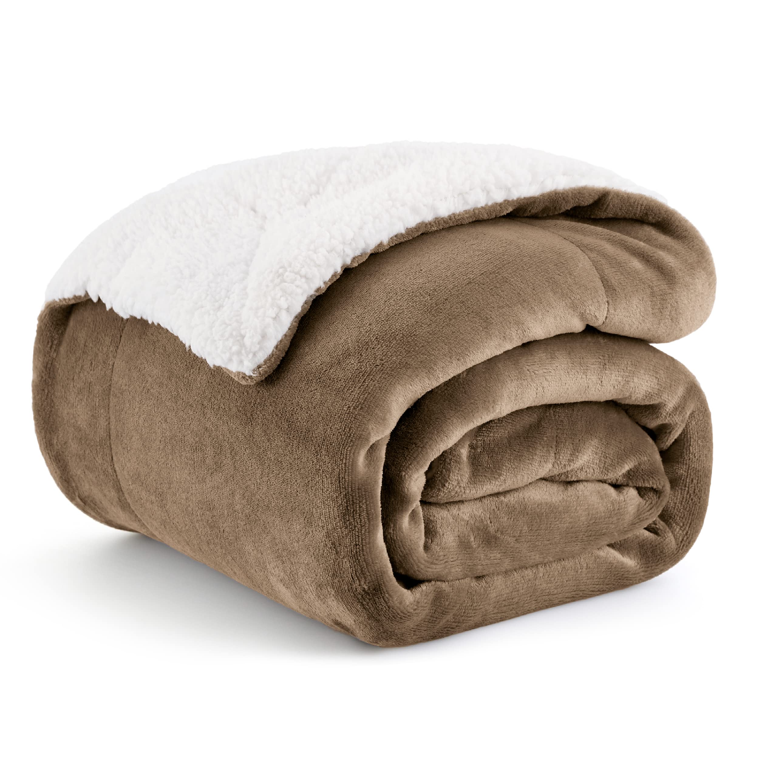 Foto 2 pulgar | Manta De Cama Con Forro Polar Sherpa, Tamaño Doble, Camel - Venta Internacional.