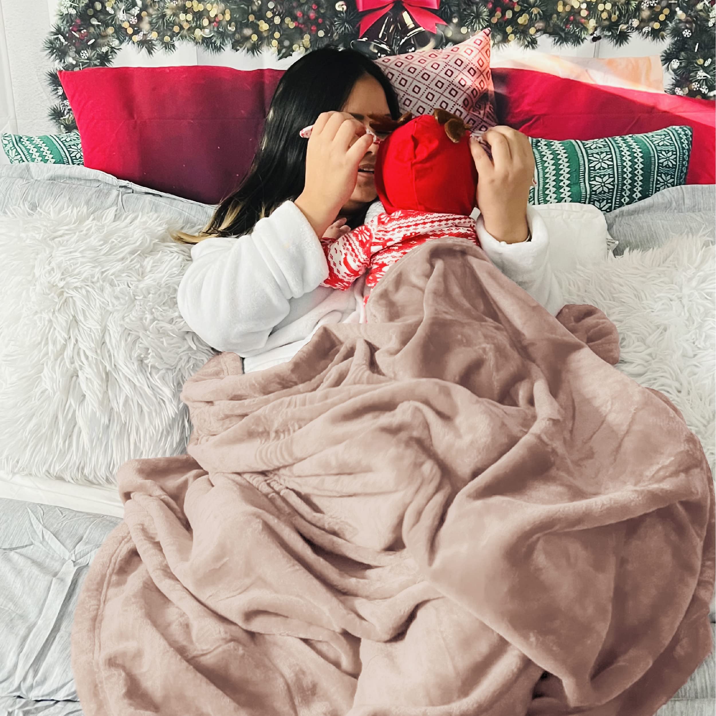 Foto 6 pulgar | Manta Polar Para Cama, Tamaño Queen, Color Rosa Empolvado, 230 X 230 Cm - Venta Internacional.