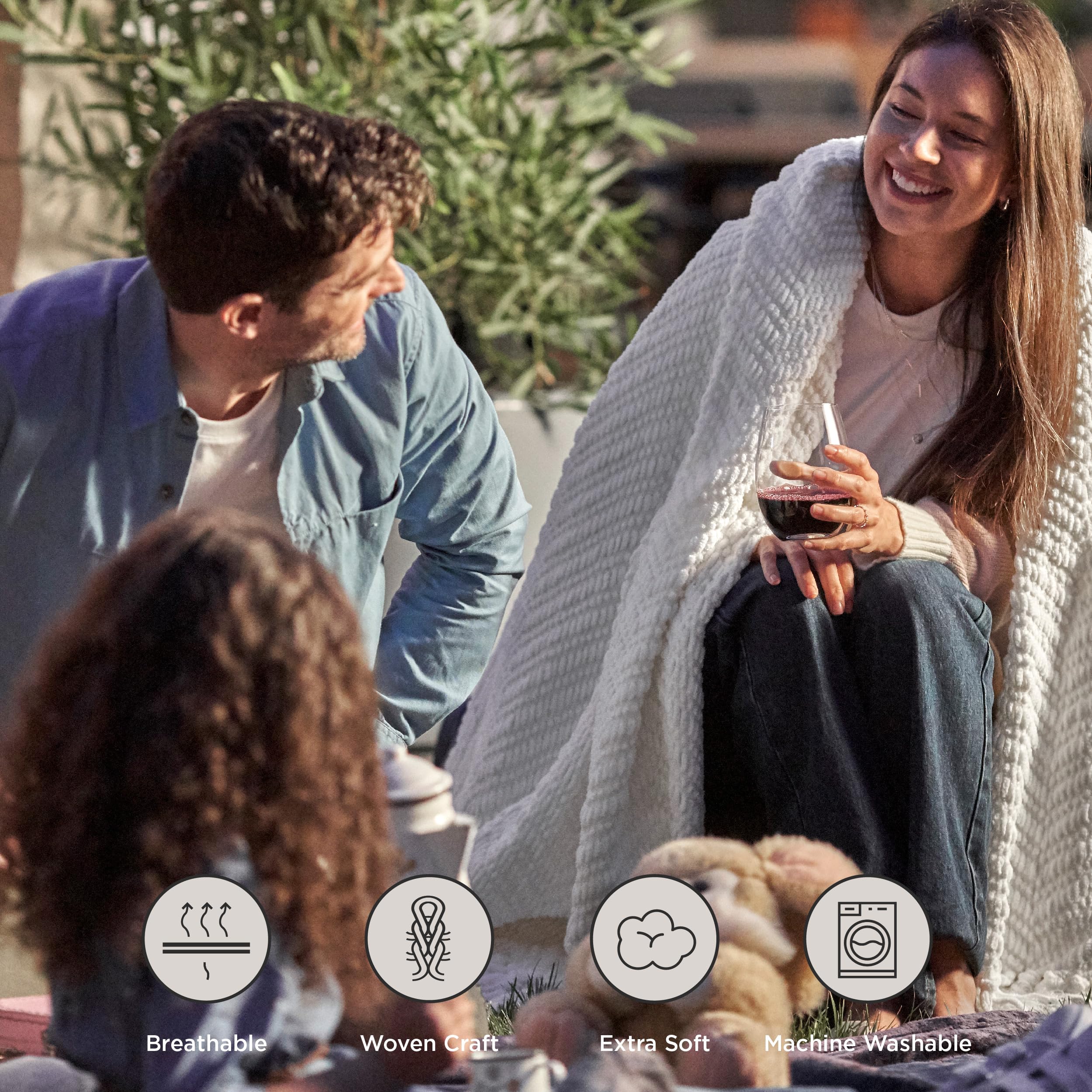 Foto 2 | Manta De Cama De Chenilla Tejida Con Textura Blanca - Venta Internacional.