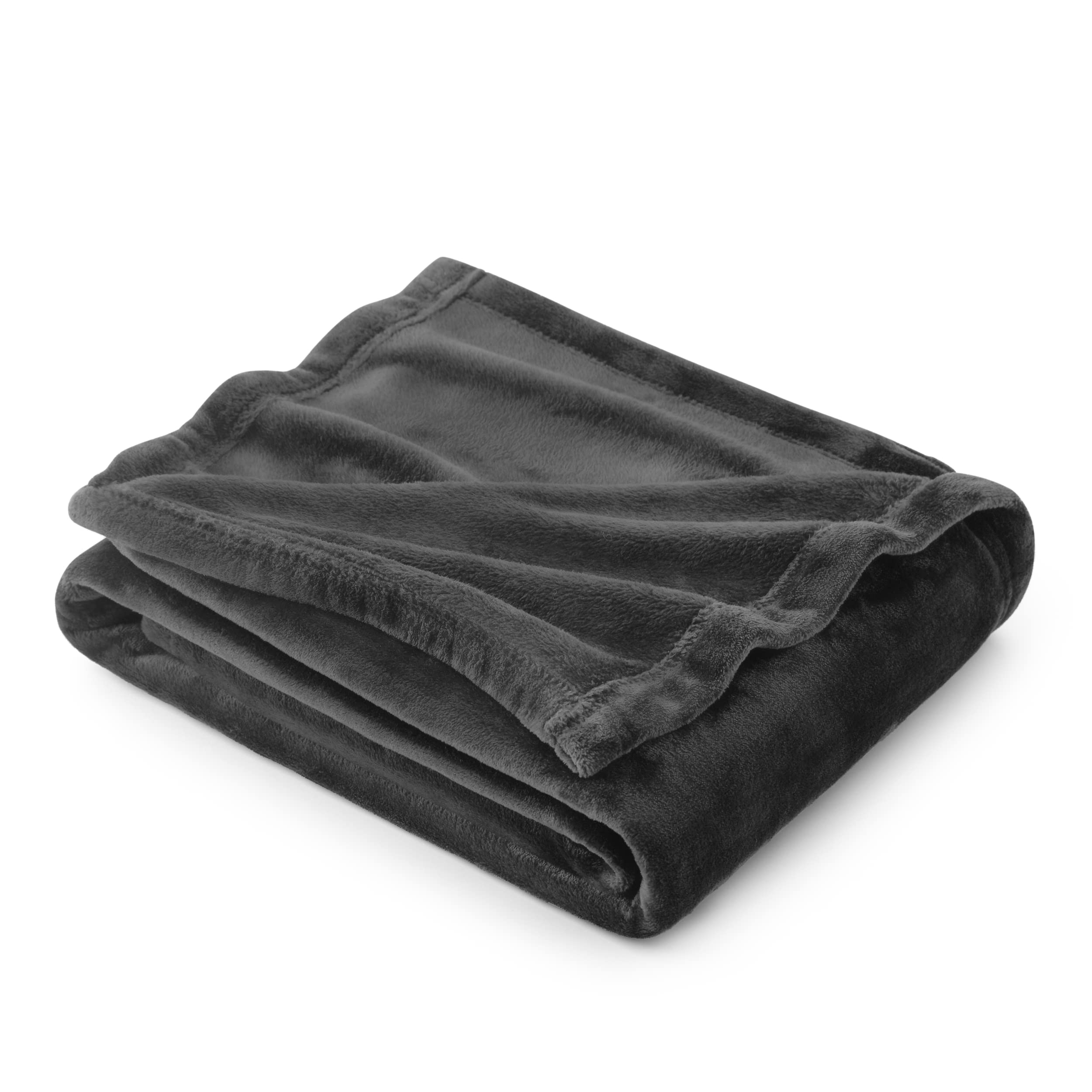Manta De Forro Polar, Tamaño Doble, Gris Oscuro, 300 G/m², Ligera - Venta Internacional.