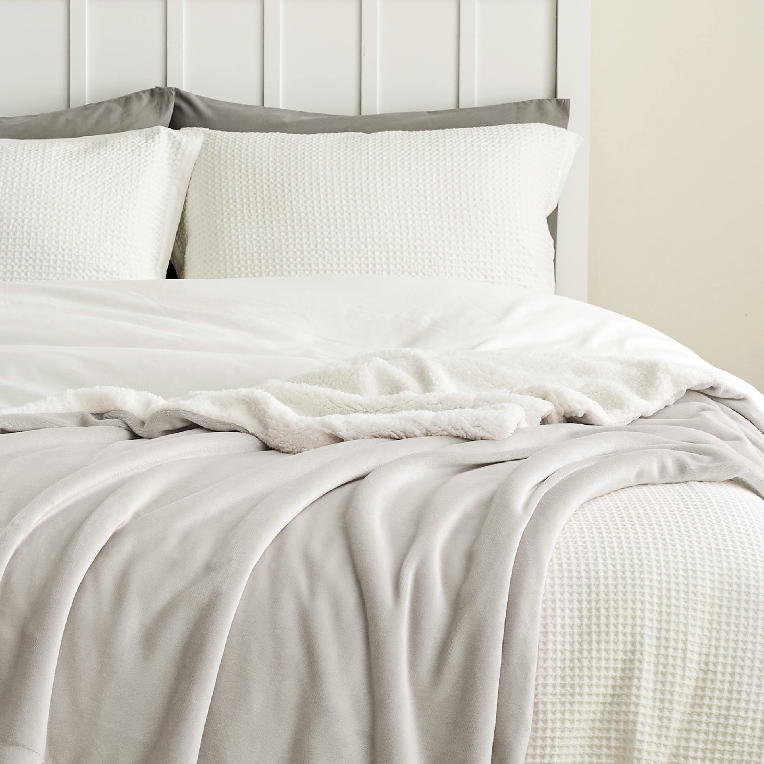 Foto 4 | Manta De Forro Polar Sherpa Bedsure Para Sofá, 130 X 150 Cm, Lino - Venta Internacional.