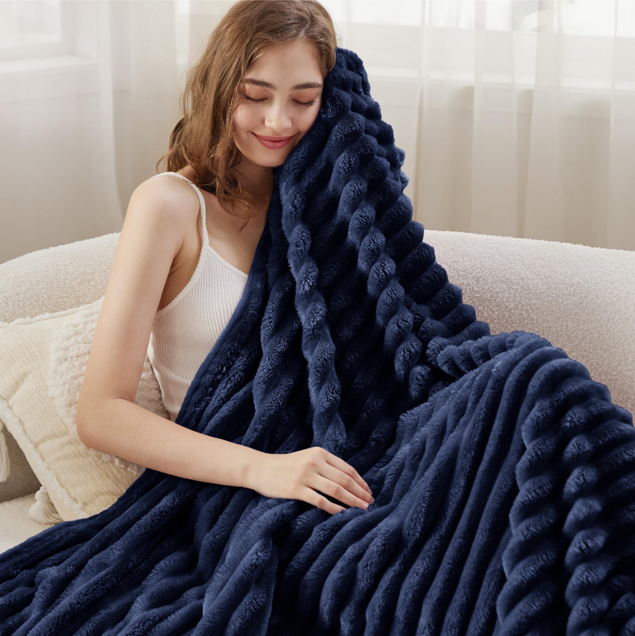 Foto 3 | Manta De Forro Polar Azul, Suave Y Acogedora, 130 X 150 Cm - Venta Internacional.