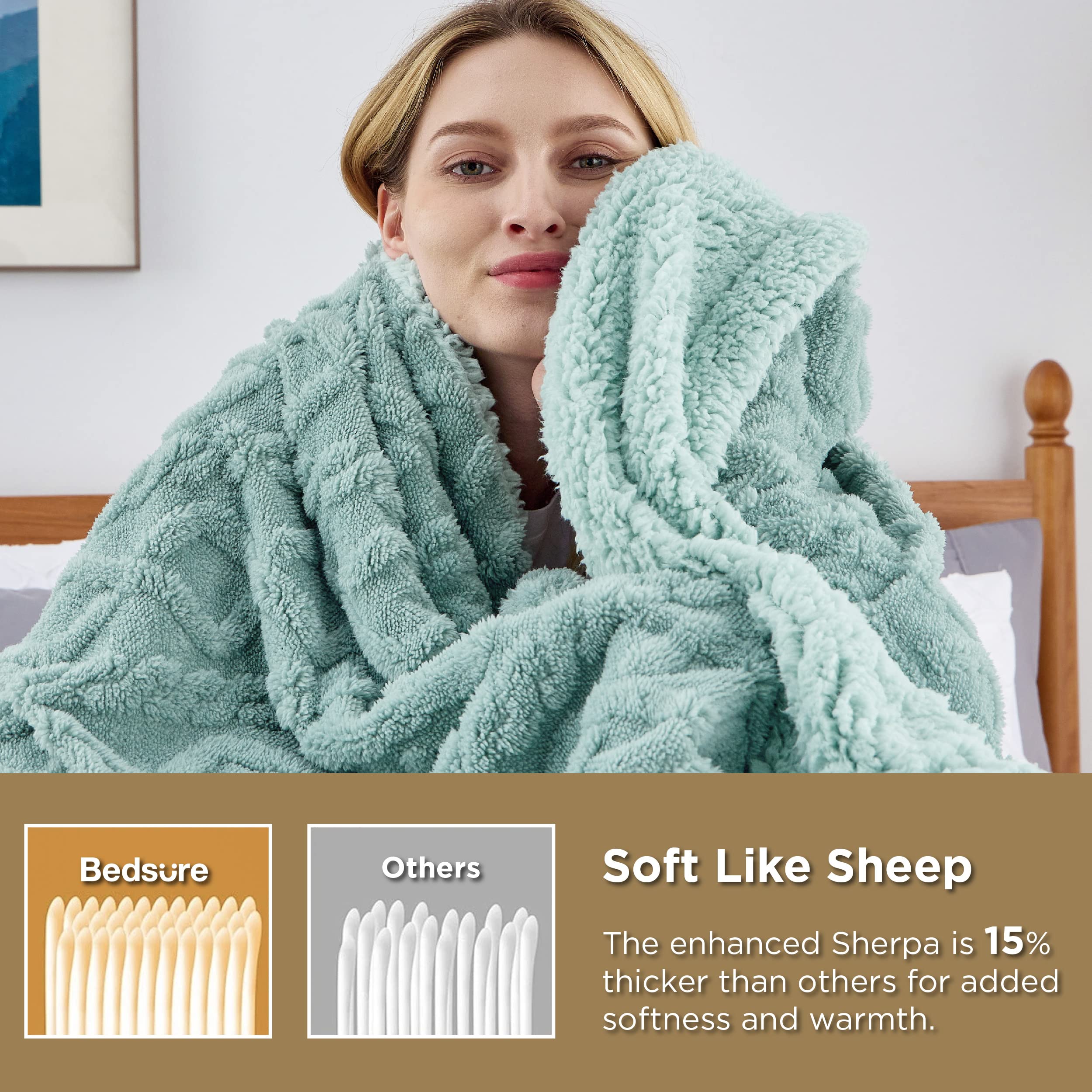 Foto 4 pulgar | Manta Bedsure Sherpa De Forro Polar Para Sofá, 130 X 150 Cm - Venta Internacional.