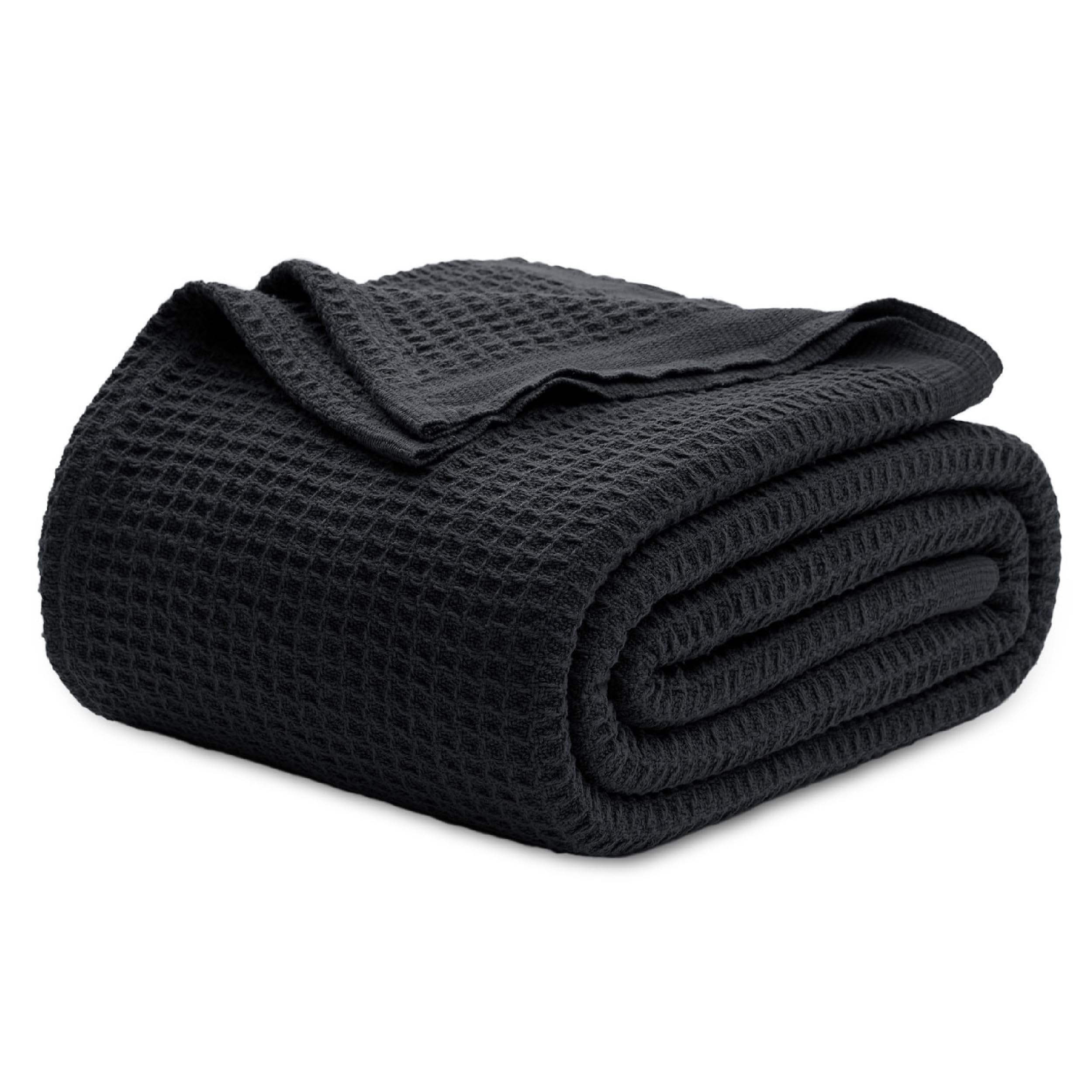 Foto 2 pulgar | Manta Para Cama, 100% Algodón, Tejido Gofrado, Tamaño King, Color Negro - Venta Internacional.