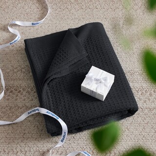 Foto 5 | Manta Para Cama, 100% Algodón, Tejido Gofrado, Tamaño King, Color Negro - Venta Internacional.