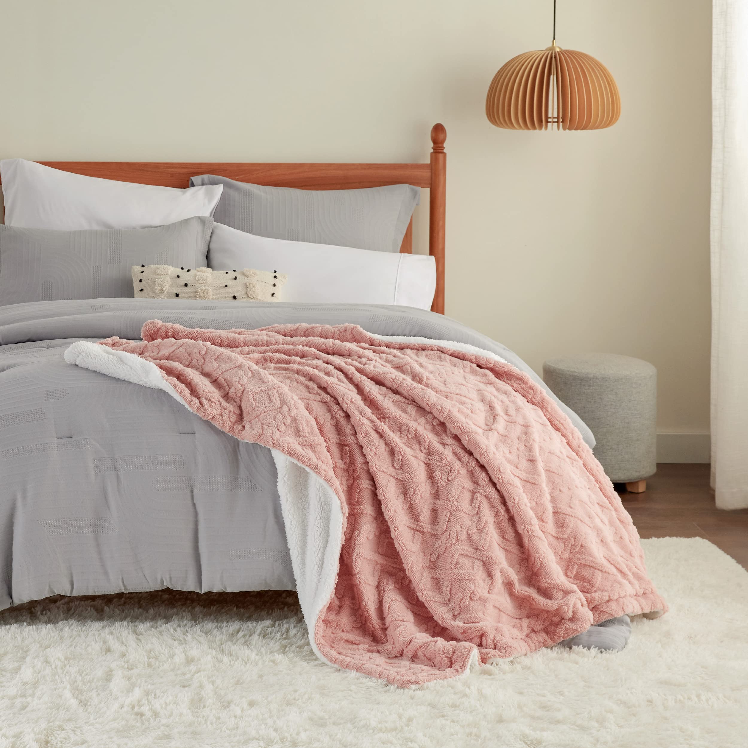 Foto 7 pulgar | Manta Bedsure Sherpa De Forro Polar Para Sofá, 130 X 150 Cm, Color Rosa - Venta Internacional.