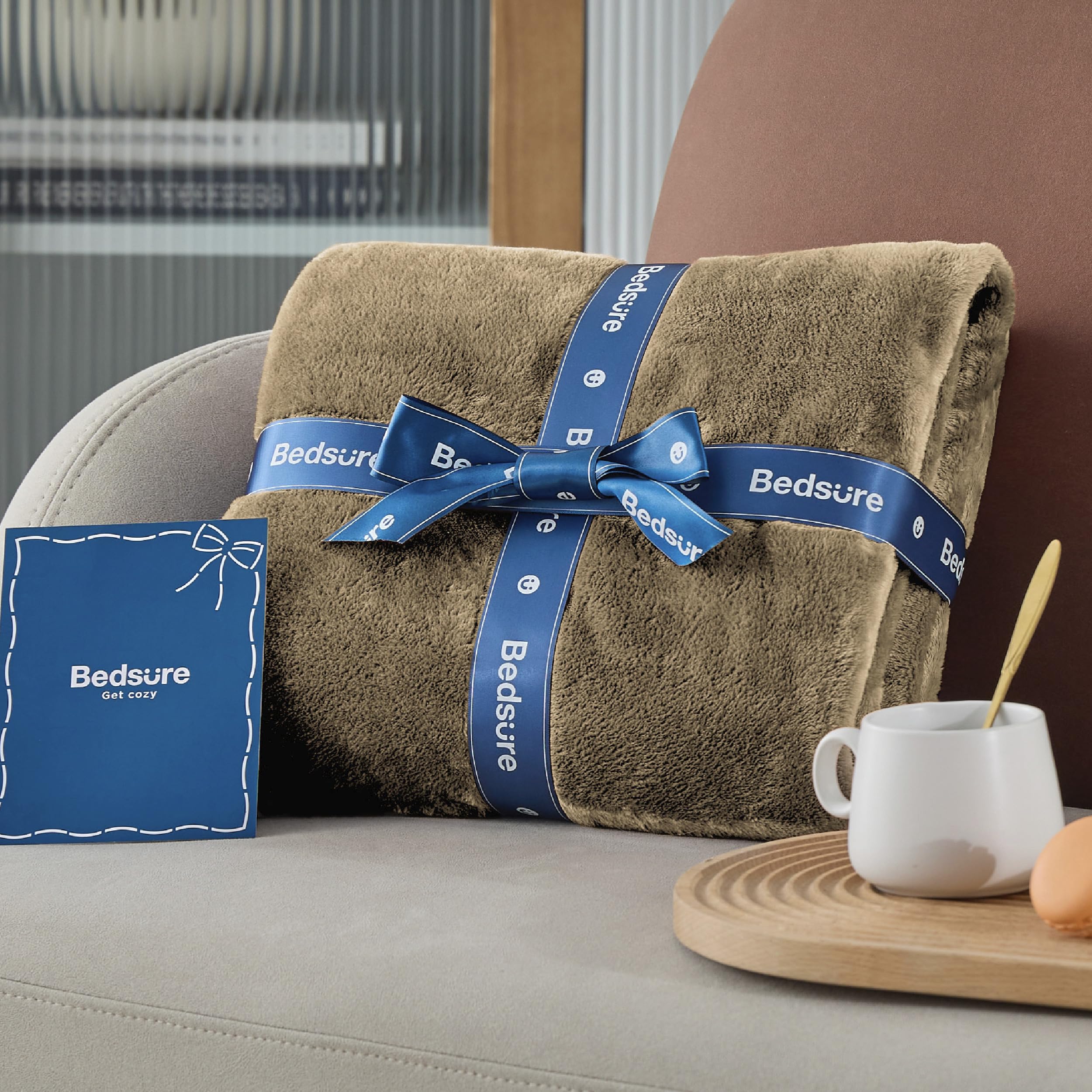 Foto 6 | Forro Polar Blanket Bedsure, Talla King, Camel, Forro Polar - Venta Internacional.