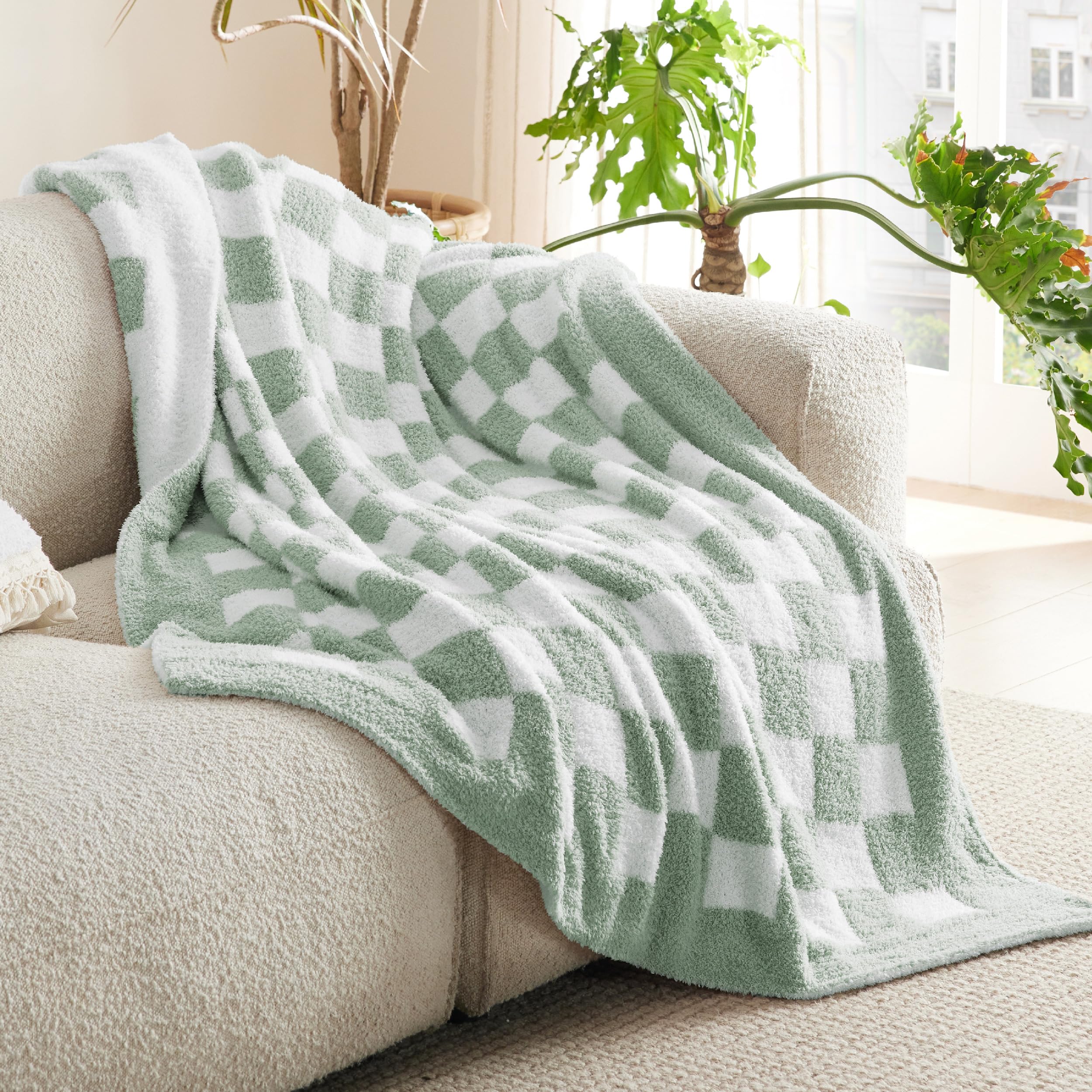 Foto 4 pulgar | Manta De Cama A Cuadros Verde, 127 X 152 Cm, Supersuave - Venta Internacional.