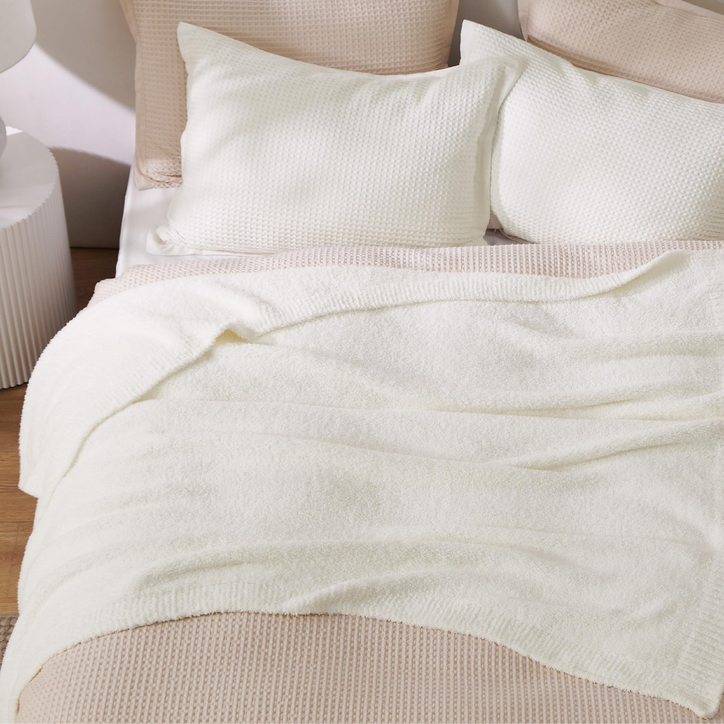 Foto 5 pulgar | Manta De Cama Tejida Supersuave De 50 X 60 Cm Para Sofá, Color Crema - Venta Internacional.
