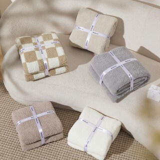 Foto 7 | Manta De Cama Tejida Supersuave De 50 X 60 Cm Para Sofá, Color Crema - Venta Internacional.