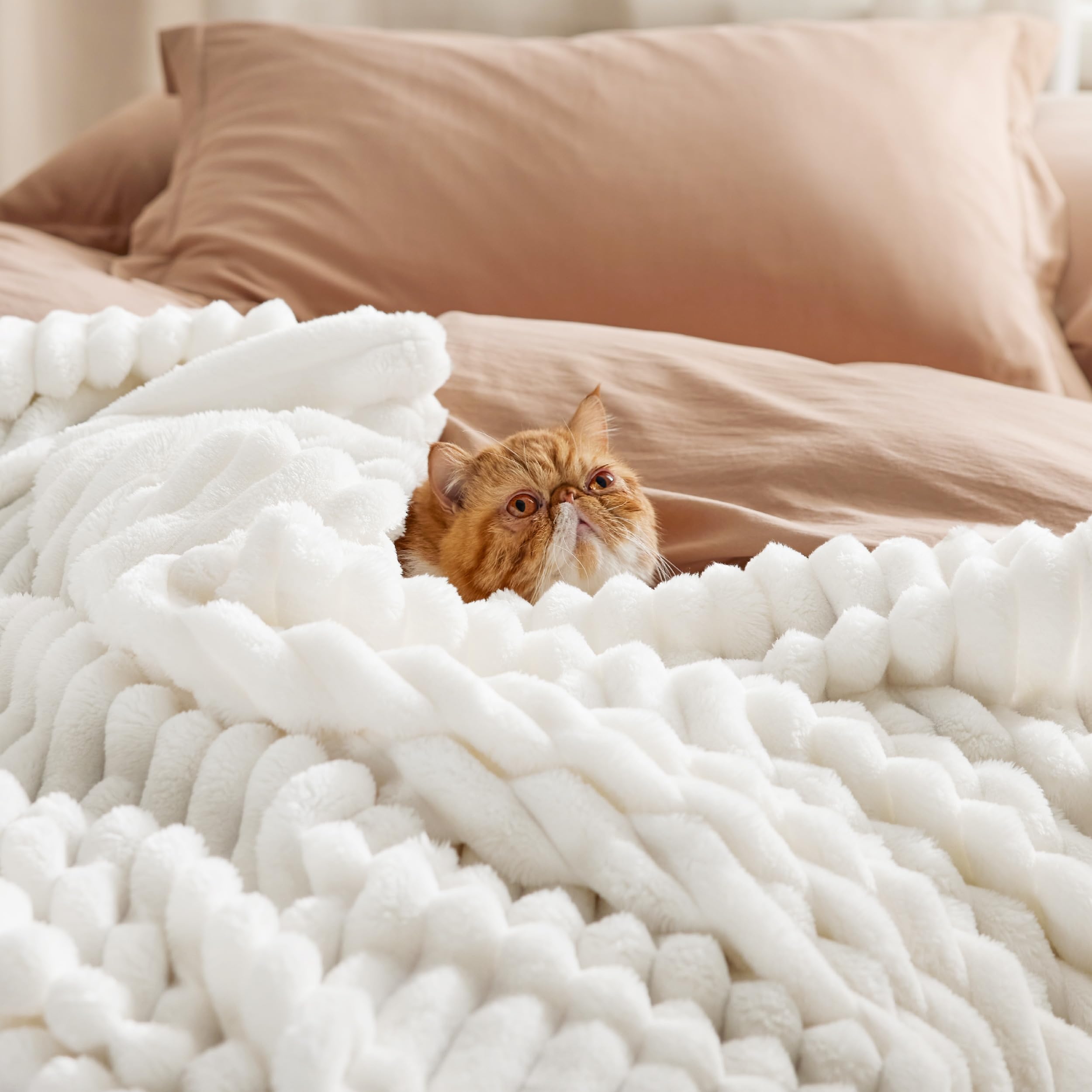 Foto 5 pulgar | Manta Bedsure California King Size, Forro Polar, Color Blanco - Venta Internacional.