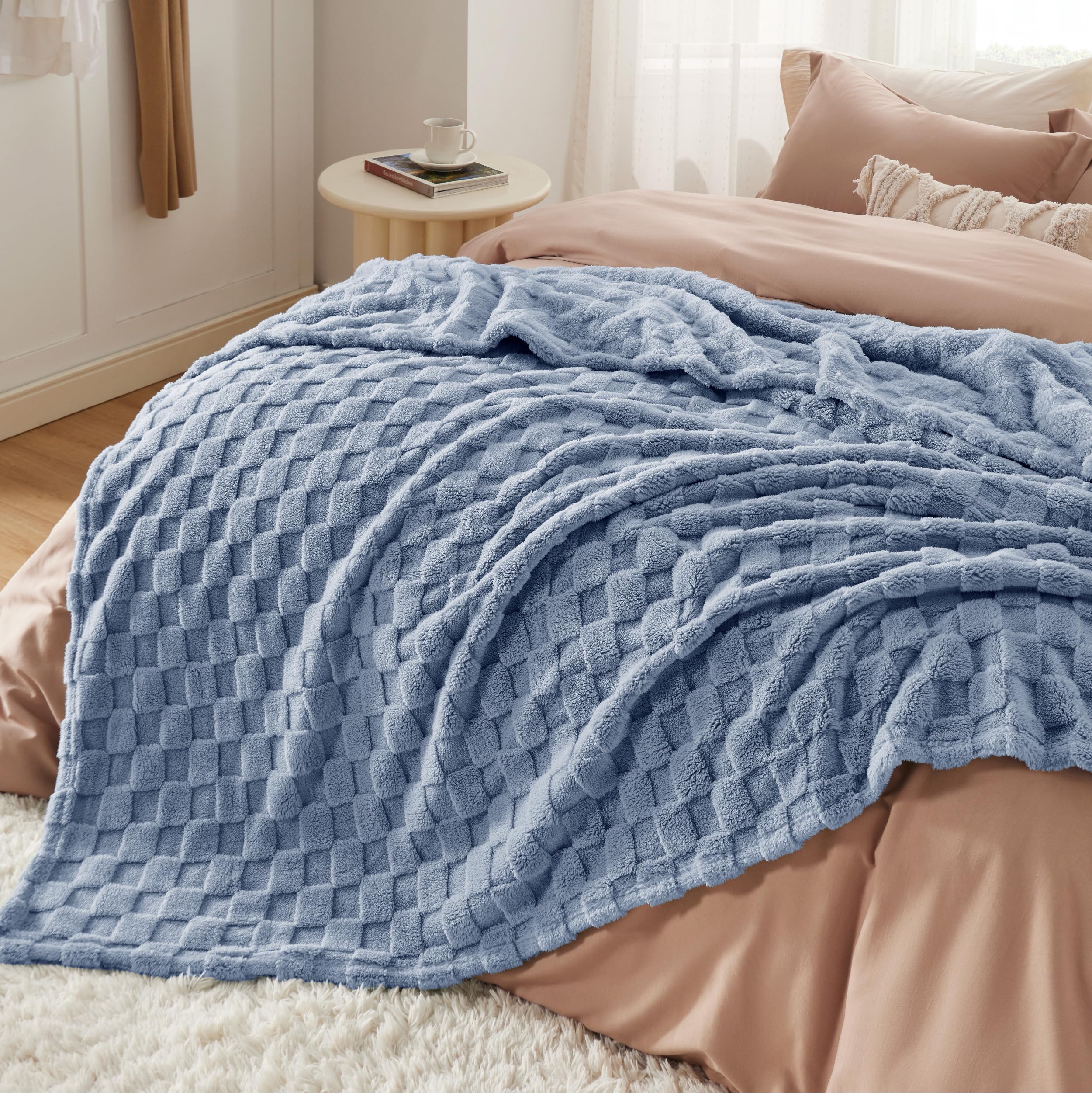 Foto 6 | Manta Bedsure Ashley De Forro Polar Azul Para Sofá Tamaño King - Venta Internacional.