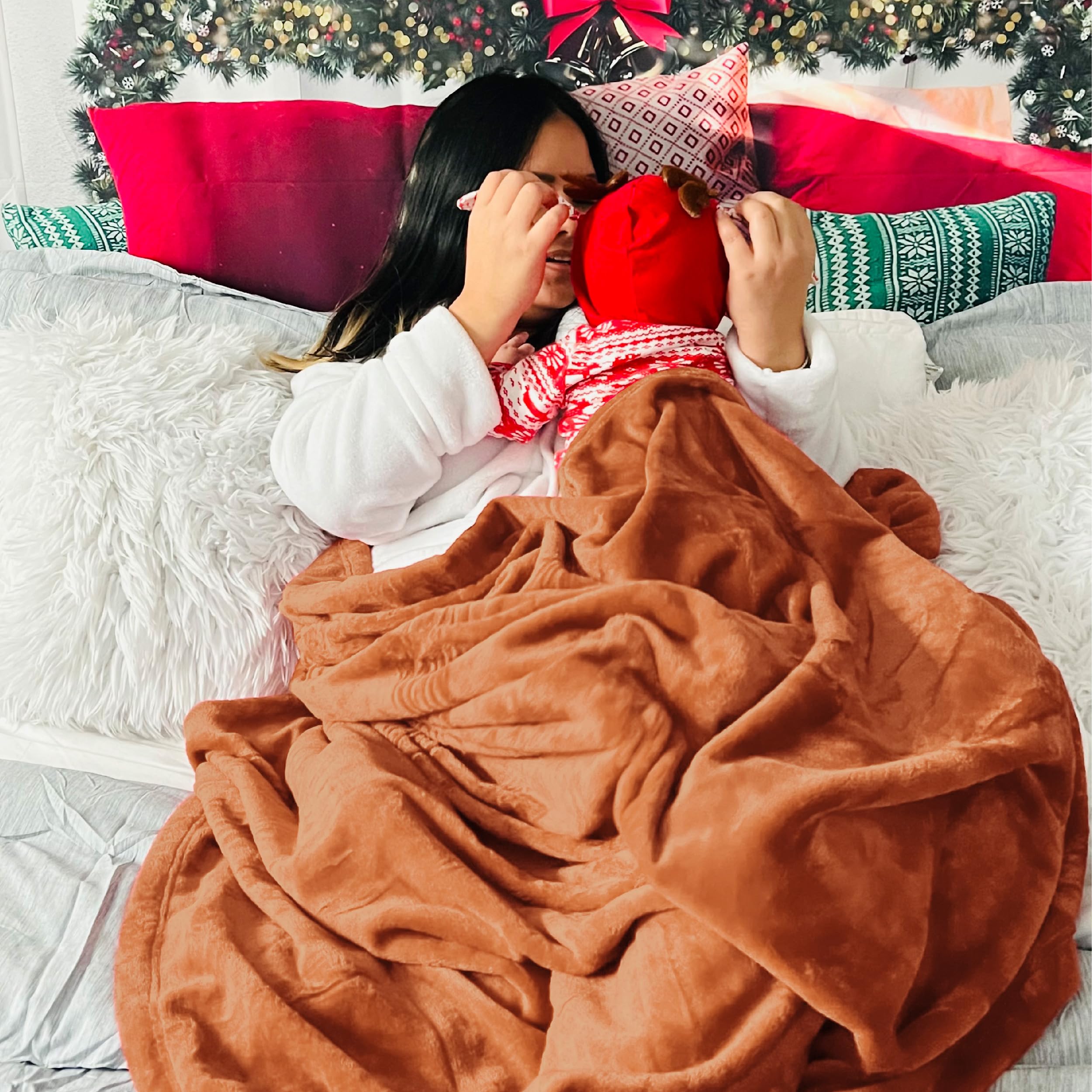 Foto 6 pulgar | Manta Polar Para Cama, Color Naranja Quemado, 130 X 180 Cm, 300 G/m² - Venta Internacional.