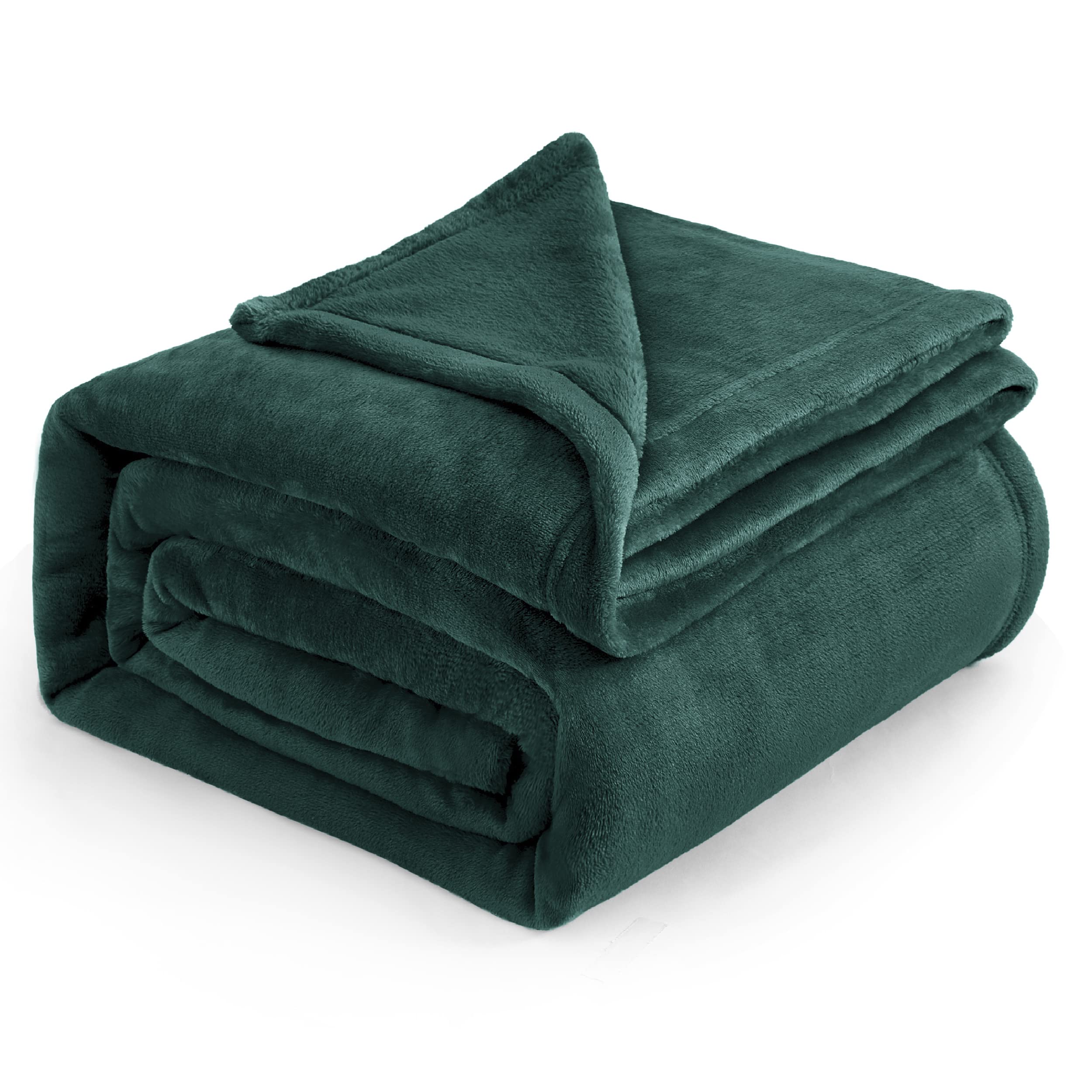 Manta Bedsure, Forro Polar, Tamaño Queen, Franela Verde Esmeralda - Venta Internacional.