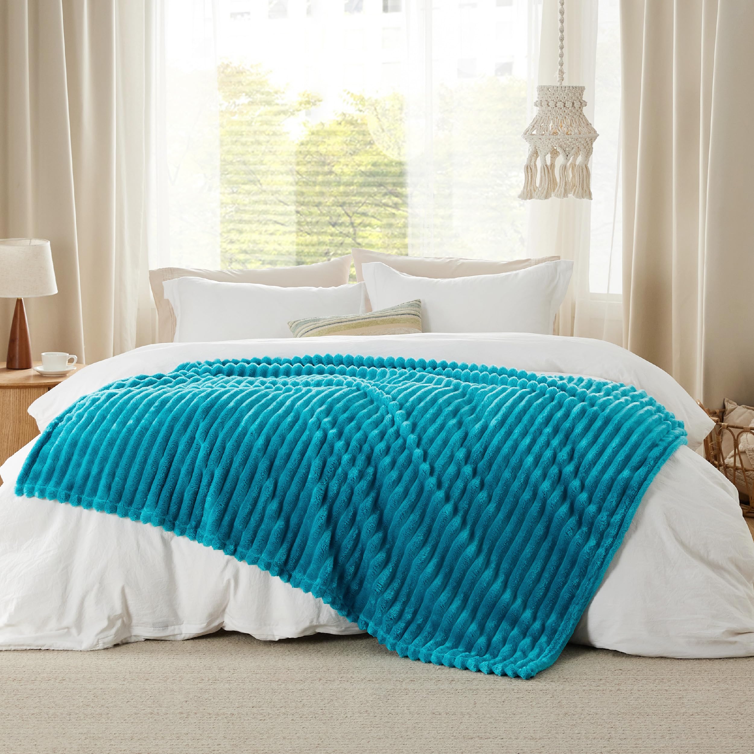 Foto 6 | Manta De Forro Polar, 130 X 180 Cm, Suave Y Acogedora, Color Verde Azulado - Venta Internacional.
