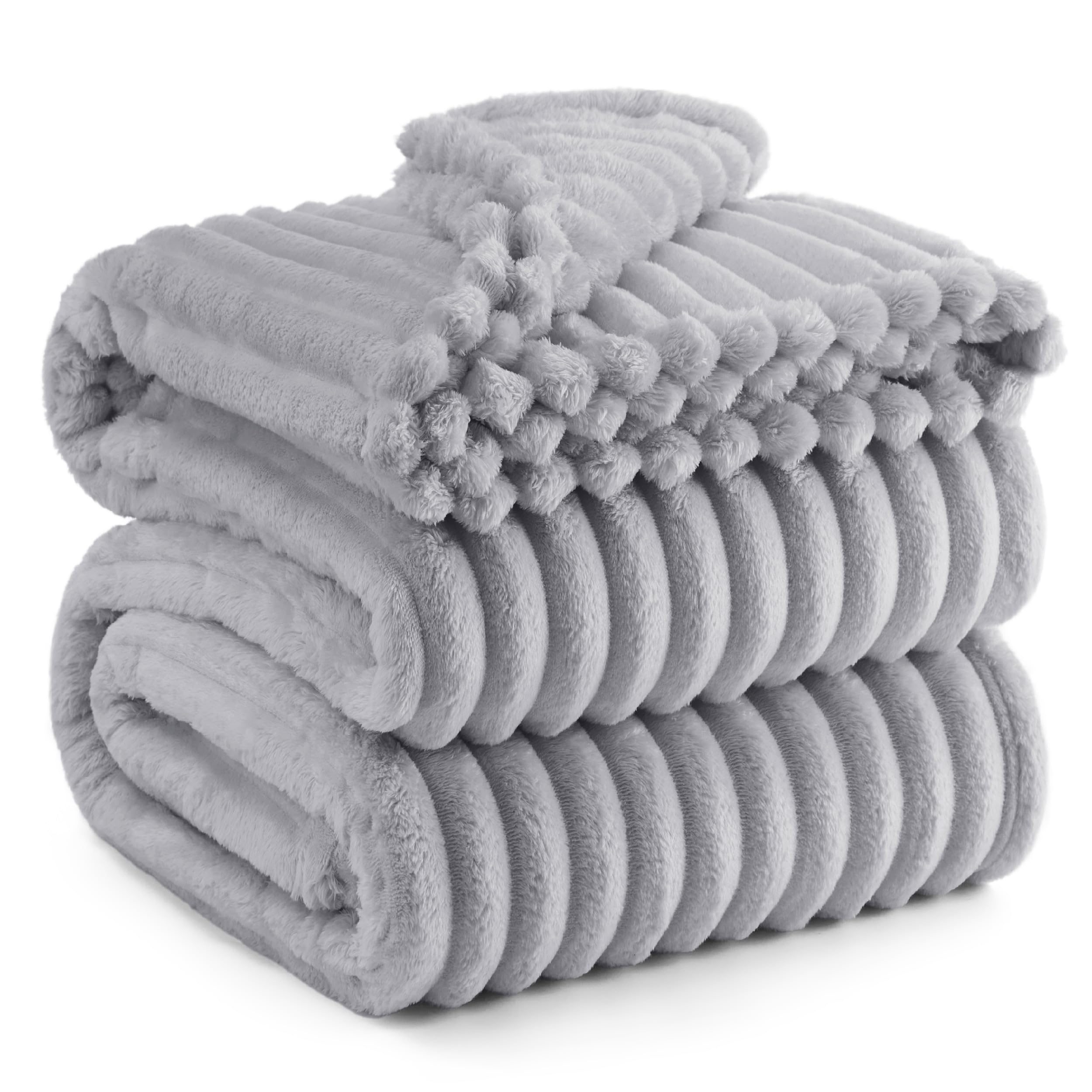 Manta Bedsure, Forro Polar De Franela, Tamaño Queen, Gris Claro - Venta Internacional.