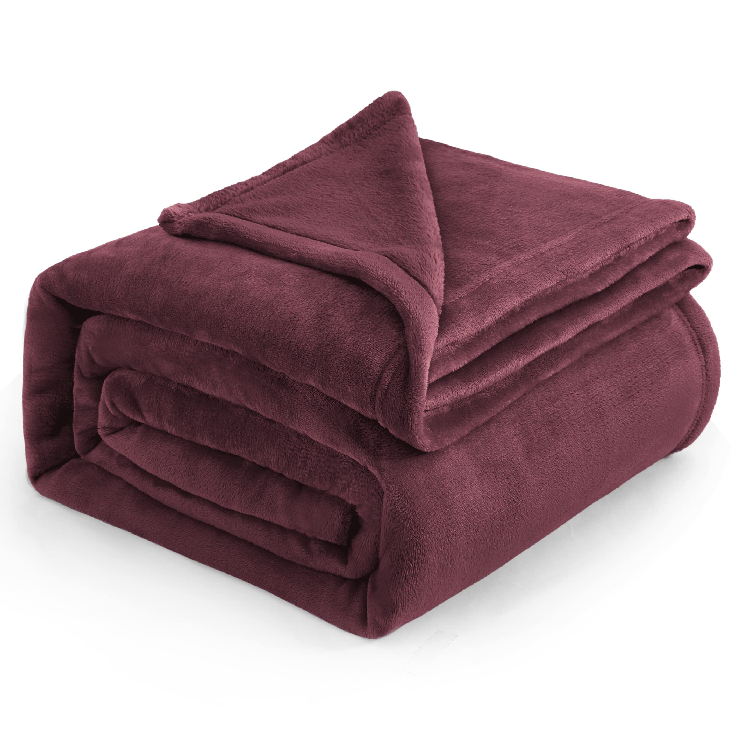 Manta Bedsure De Forro Polar, Tamaño Queen, Franela Roja Y Burdeos - Venta Internacional.