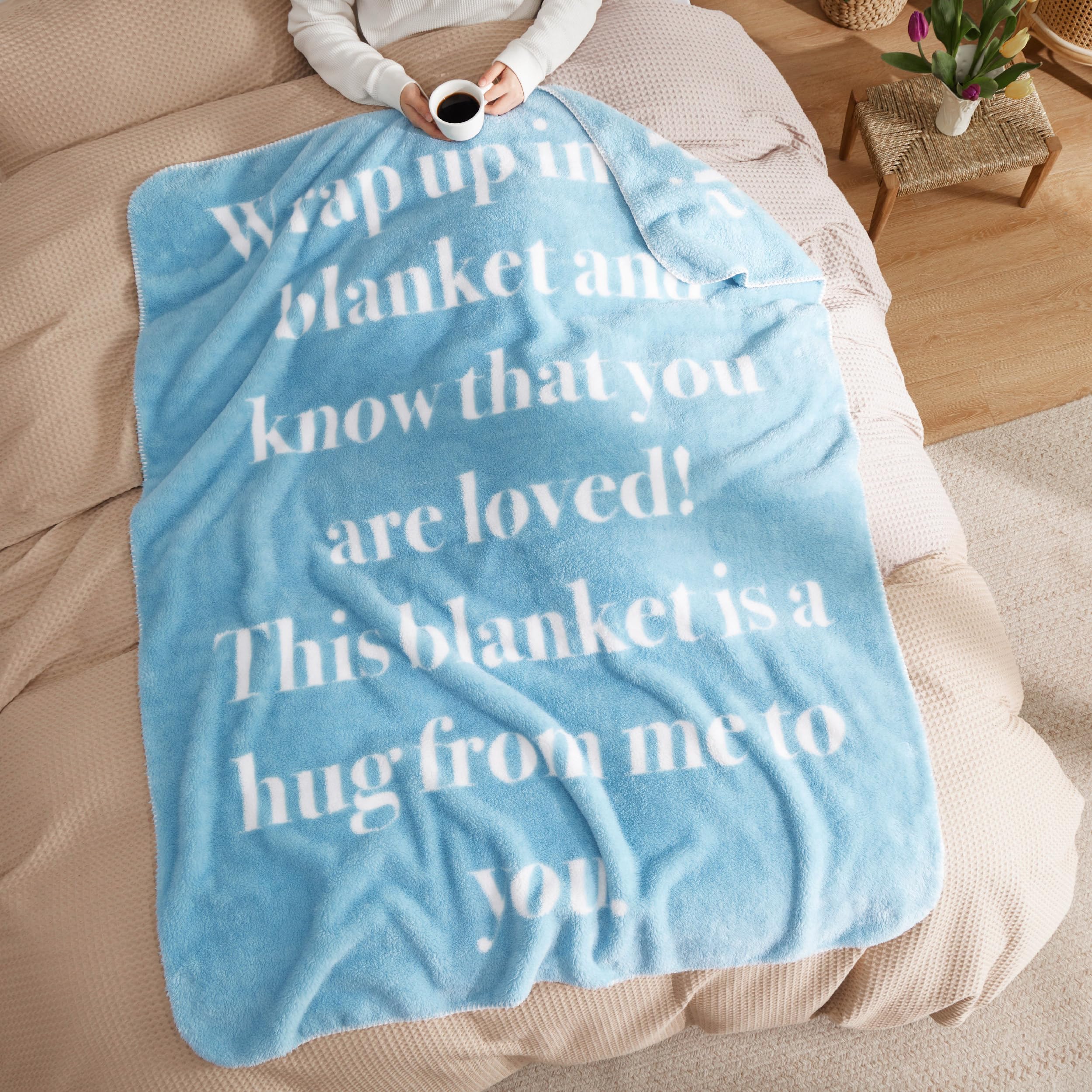 Foto 4 pulgar | Manta Curativa Bedsure Get Well Gifts Para Mujer, Azul, 50 X 60 Pulgadas - Venta Internacional.