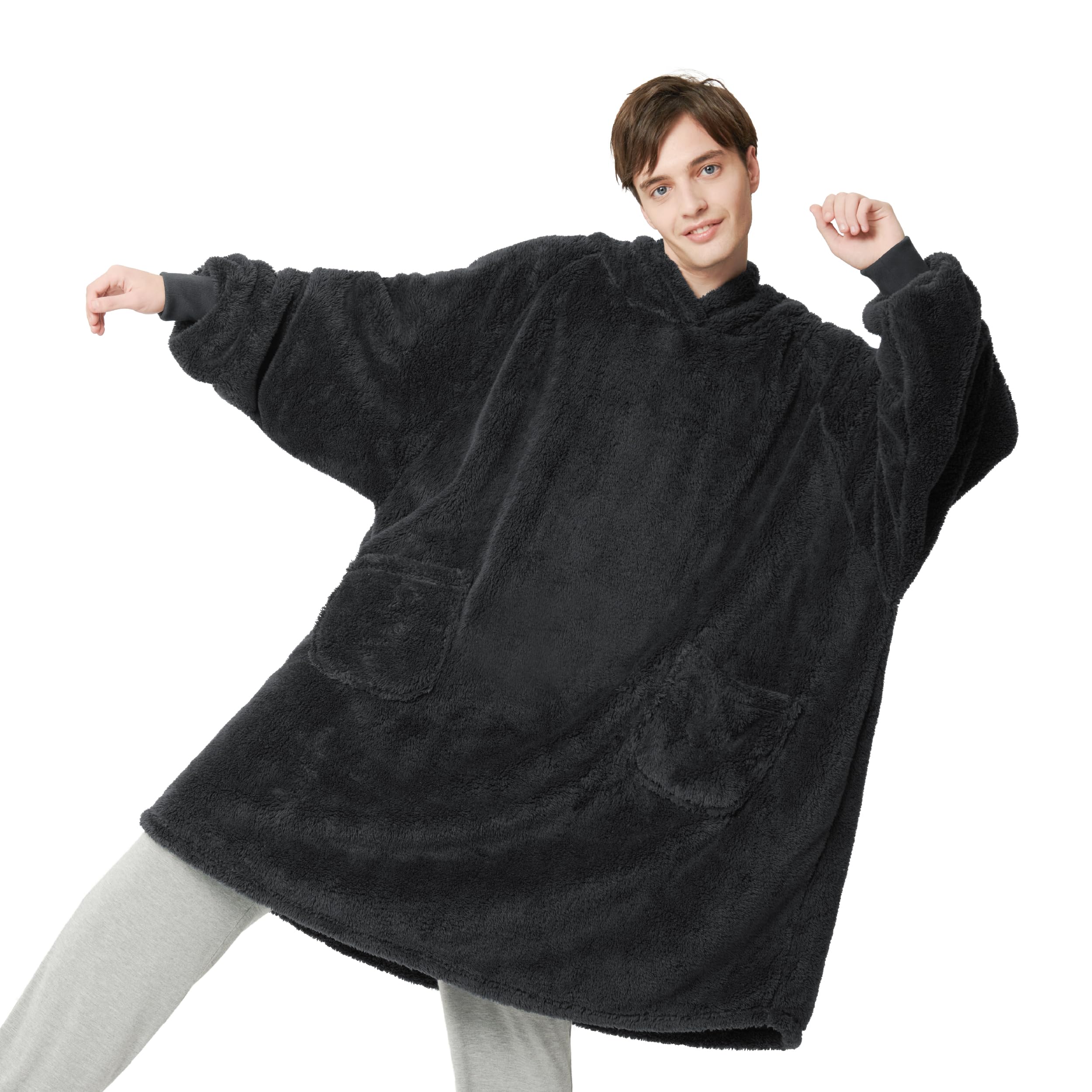 Colcha Portátil Bedsure con Capucha Negro Unisex - Venta Internacional