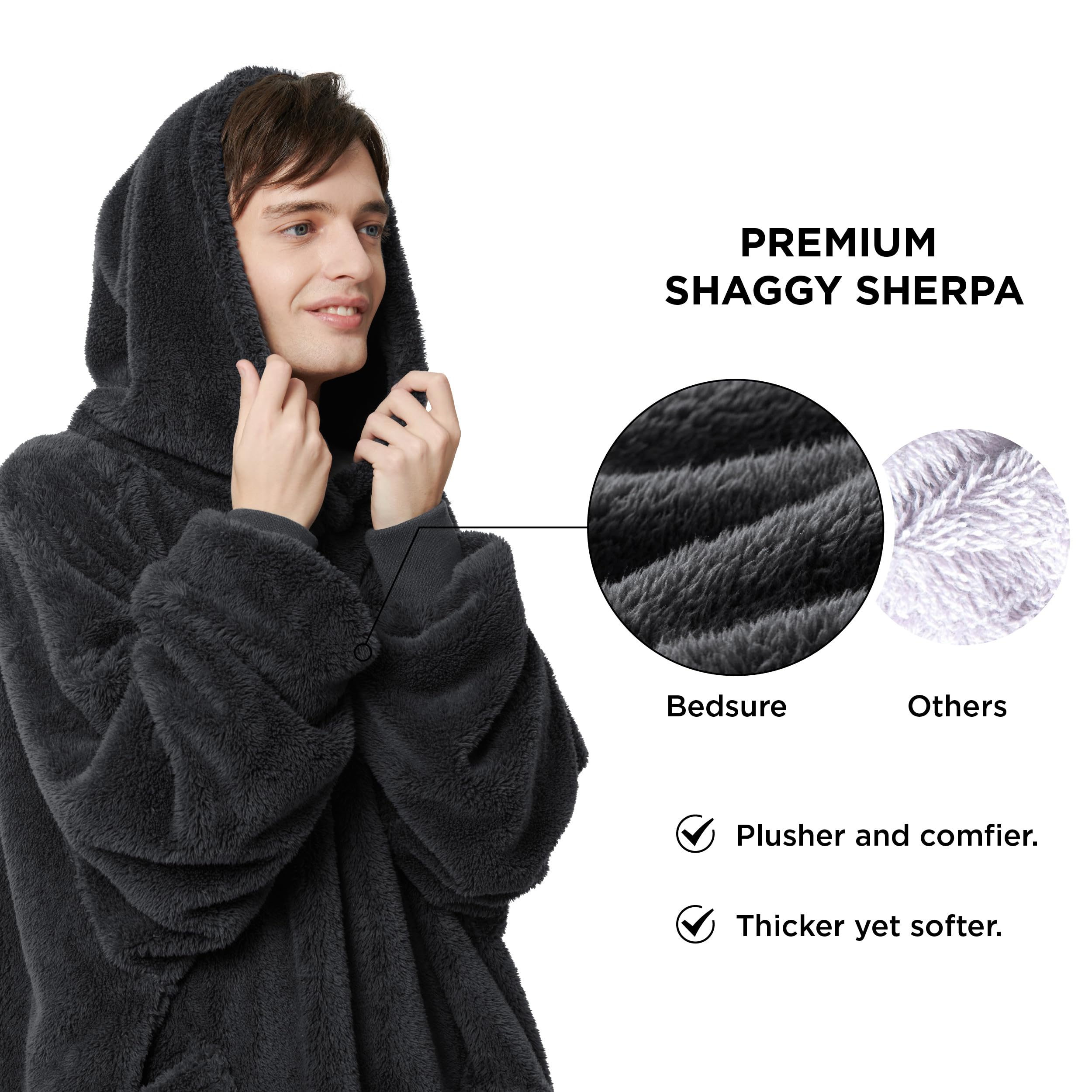 Foto 3 pulgar | Colcha Portátil Bedsure con Capucha Negro Unisex - Venta Internacional