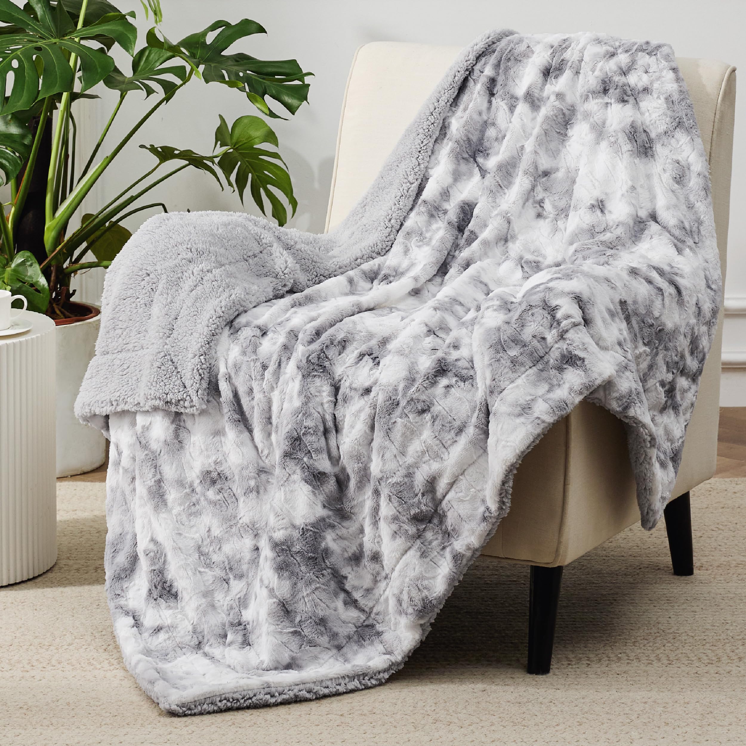 Foto 3 pulgar | Manta Bedsure Sherpa De Piel Sintética Cálida, Gris Claro, 130 X 150 Cm - Venta Internacional.