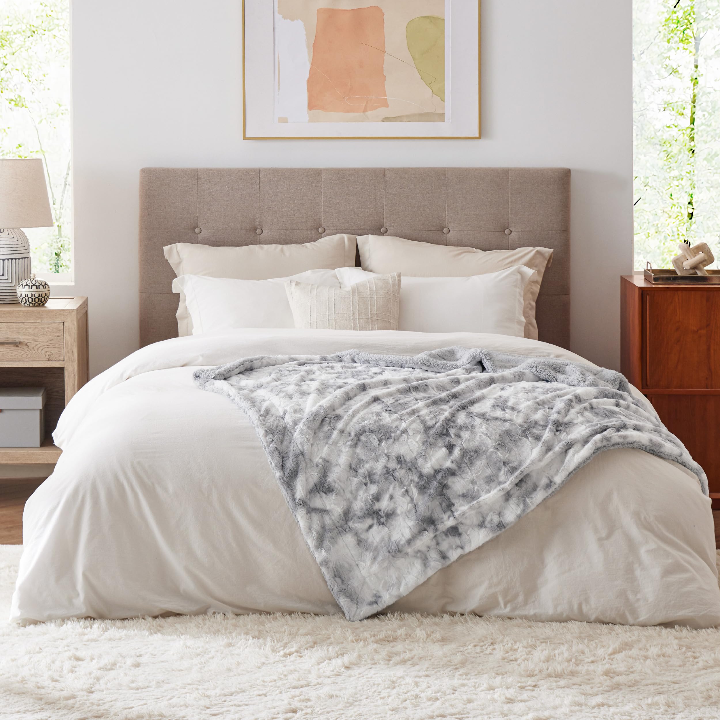 Foto 4 pulgar | Manta Bedsure Sherpa De Piel Sintética Cálida, Gris Claro, 130 X 150 Cm - Venta Internacional.