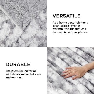 Foto 5 | Manta Bedsure Sherpa De Piel Sintética Cálida, Gris Claro, 130 X 150 Cm - Venta Internacional.