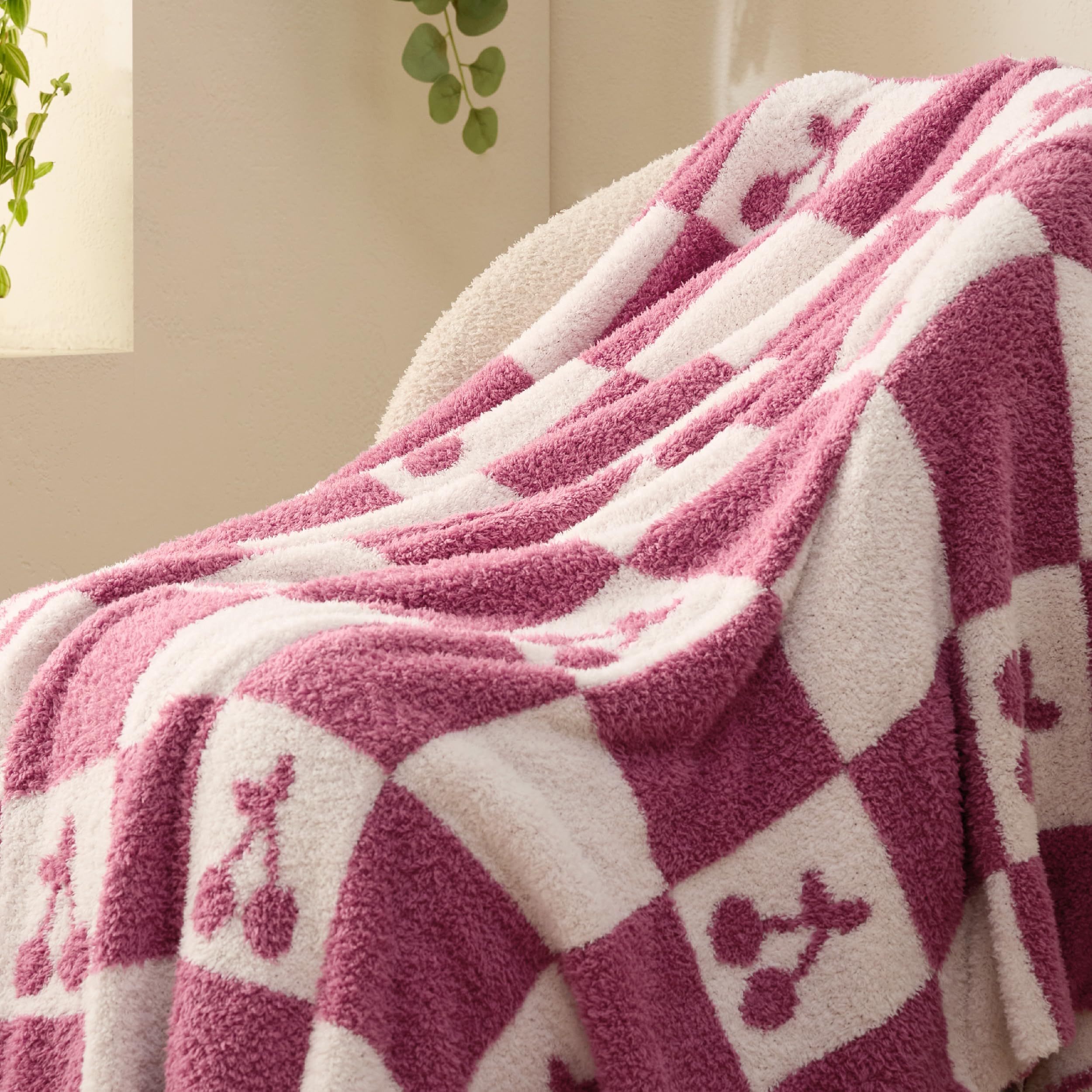 Foto 3 pulgar | Manta De Cama Supersuave De 50 X 60 Cm, Color Rosa Cereza - Venta Internacional.